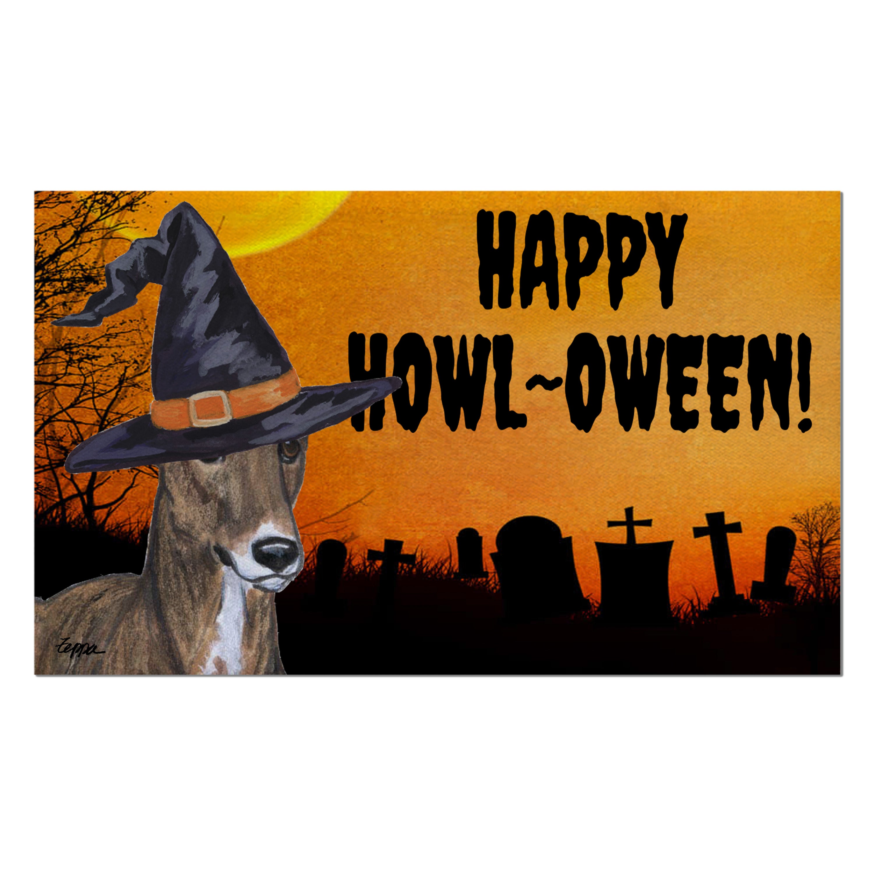 Greyhound Halloween Welcome Mat