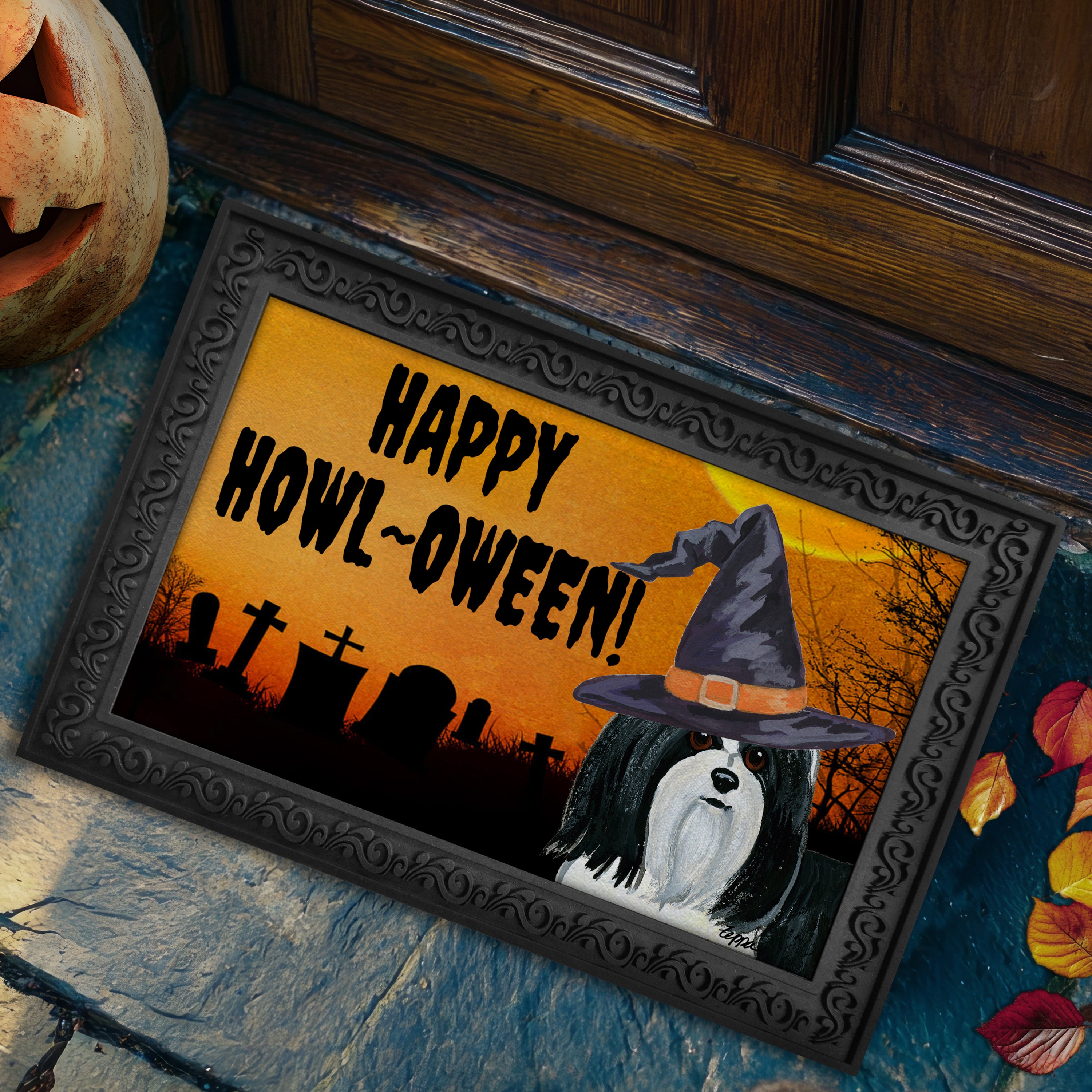 Havanese Halloween Welcome Mat