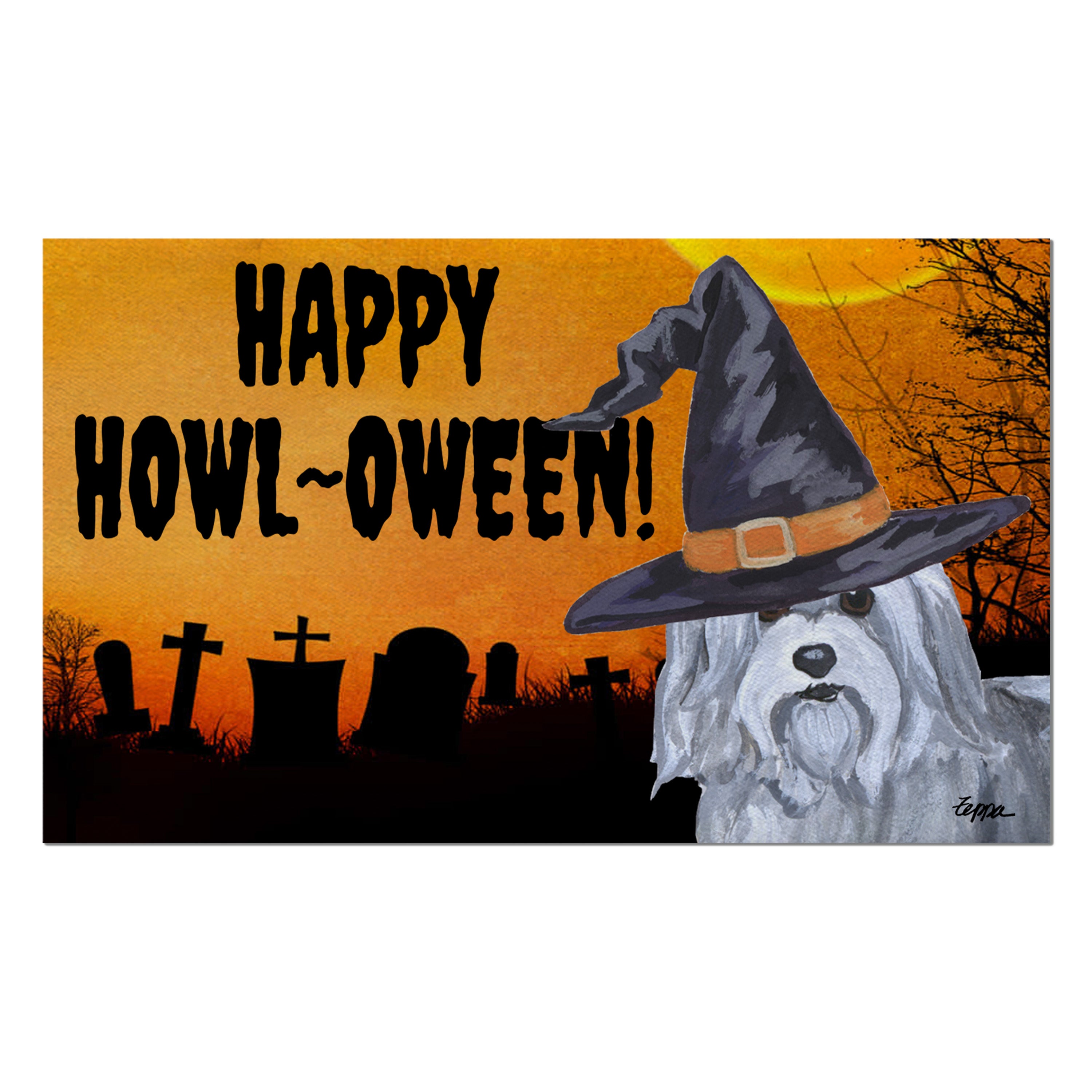 Havanese Halloween Welcome Mat