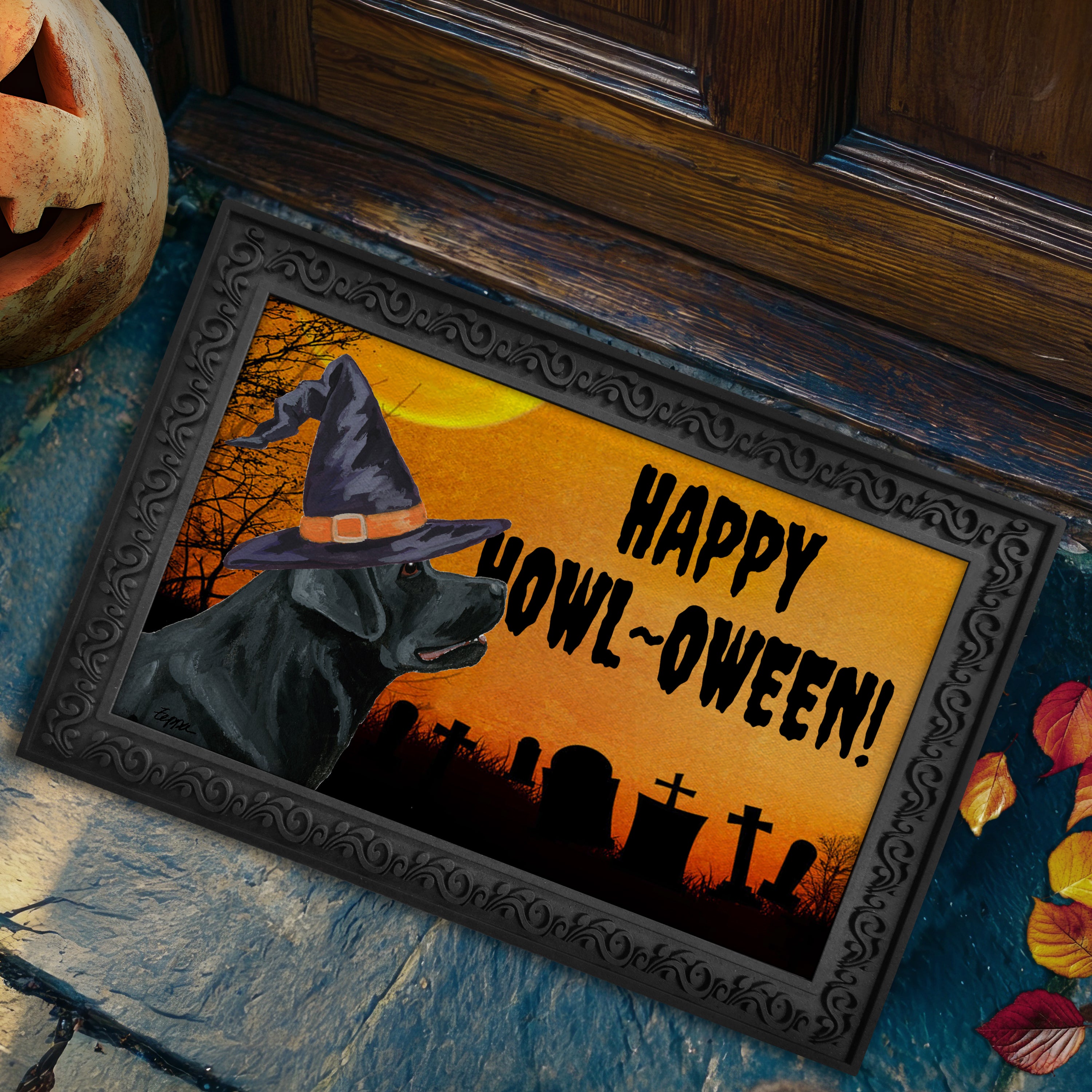 Labrador Retriever Halloween Welcome Mat