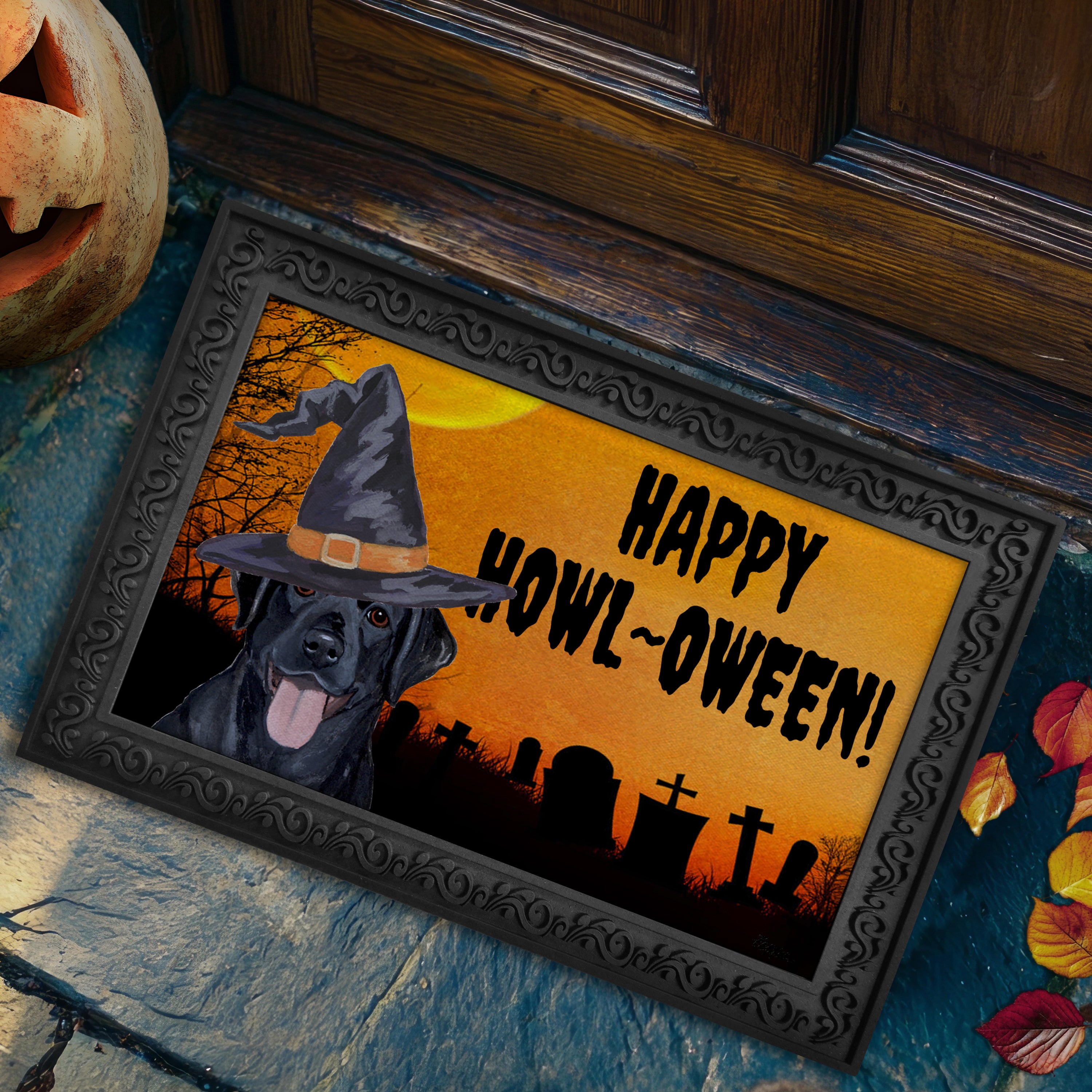Labrador Retriever Halloween Welcome Mat