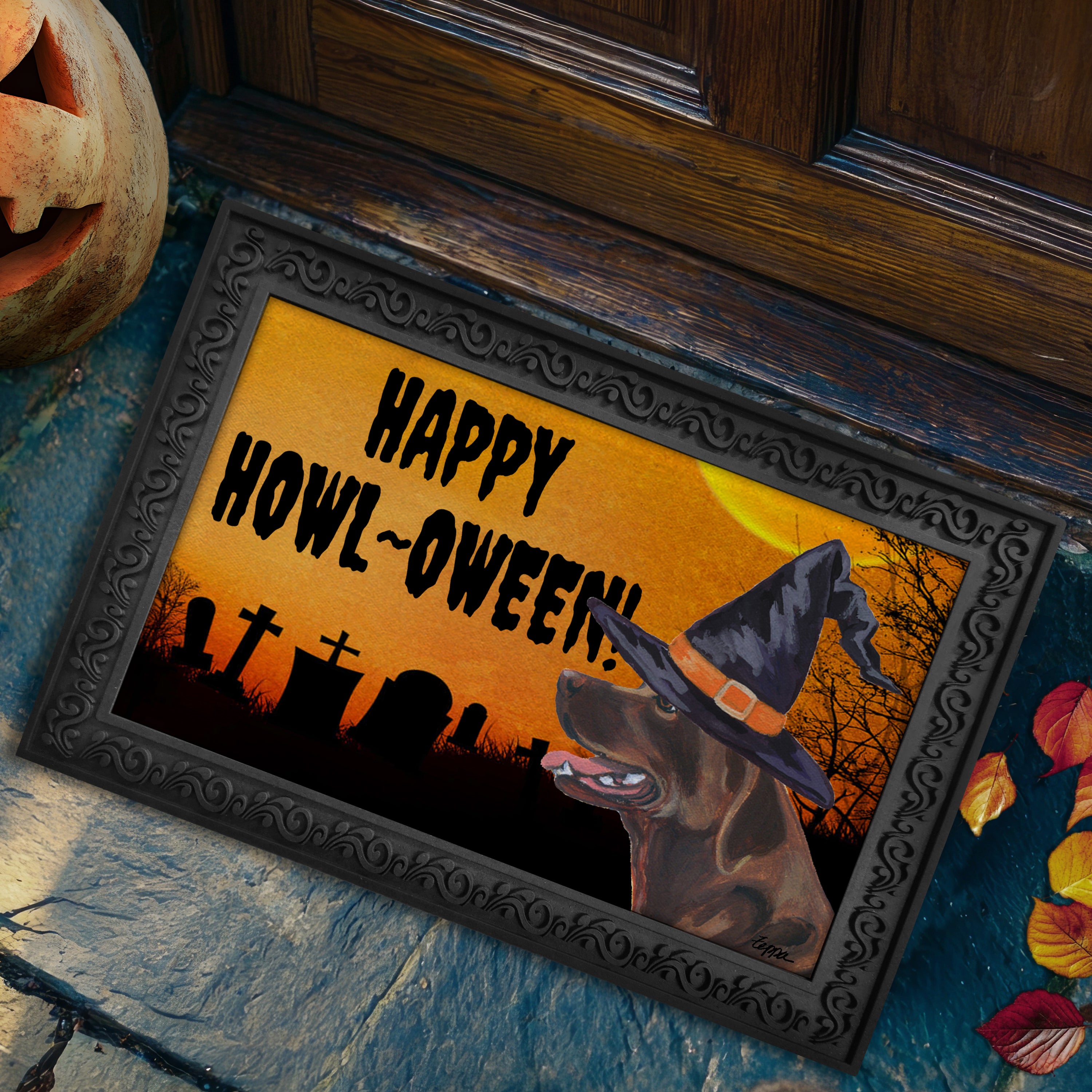 Labrador Retriever Halloween Welcome Mat