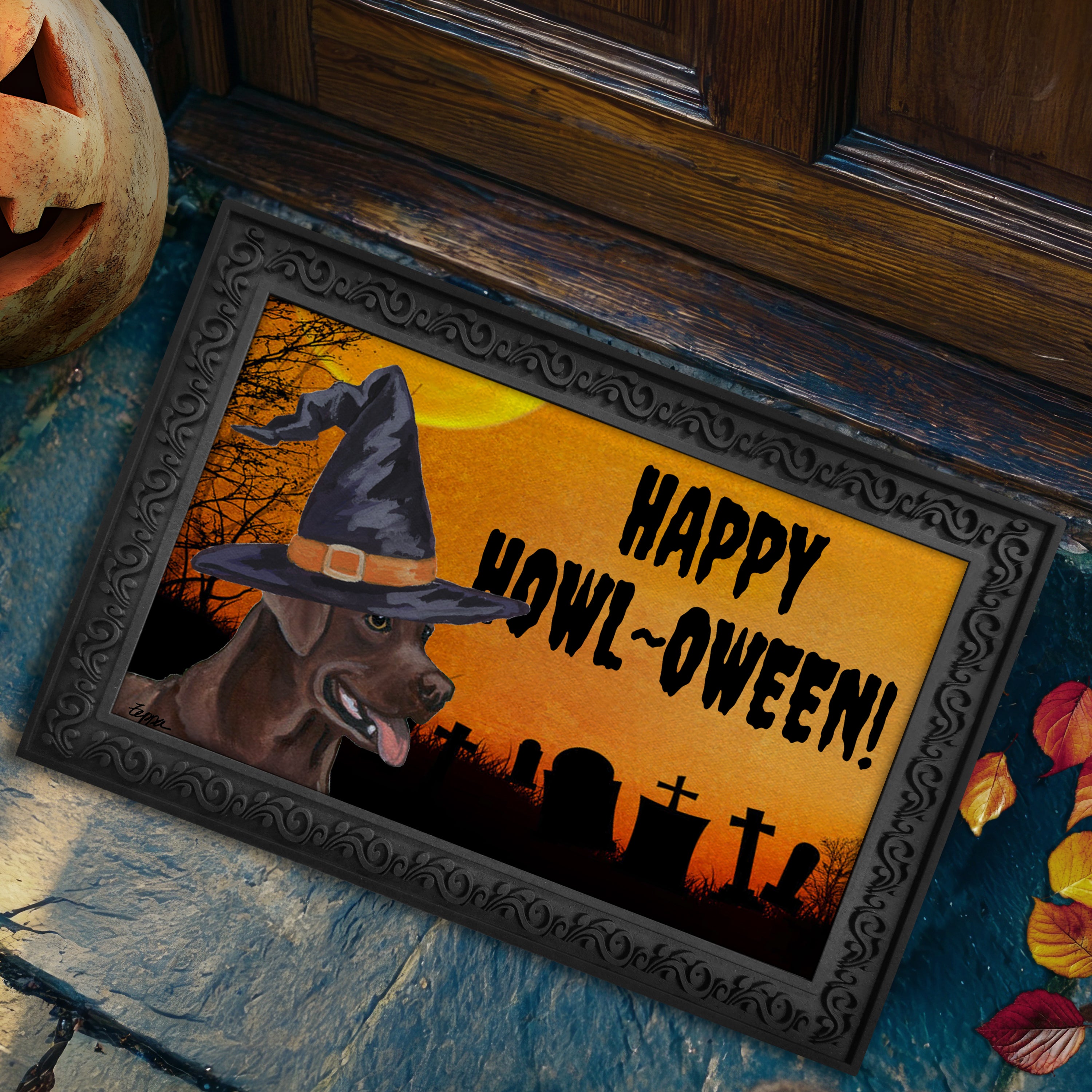 Labrador Retriever Halloween Welcome Mat