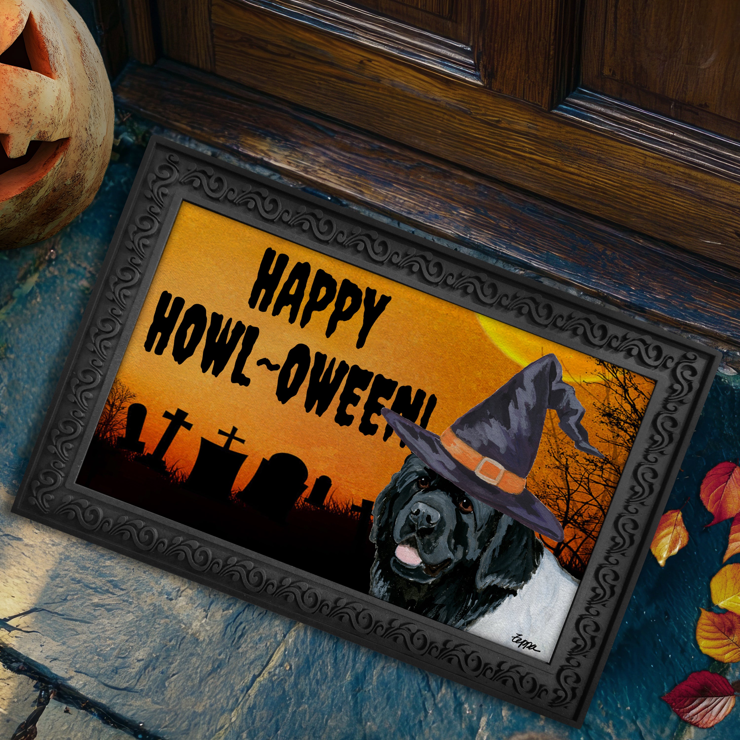 Newfoundland Halloween Welcome Mat