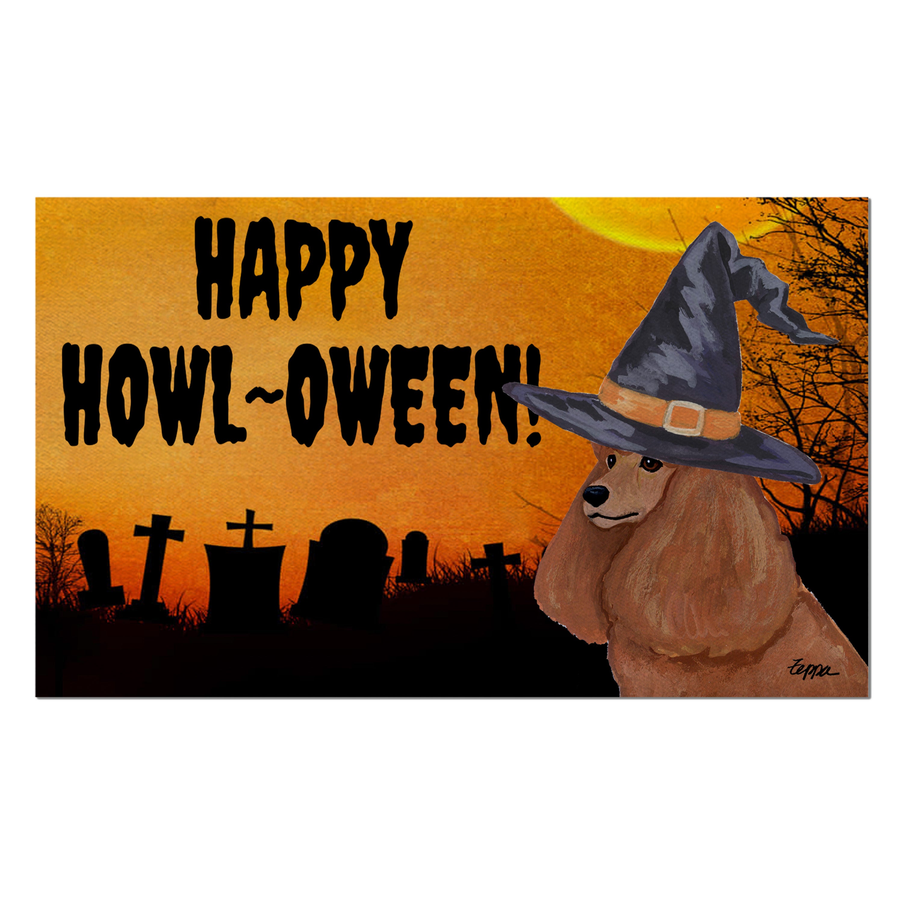 Poodle Halloween Welcome Mat