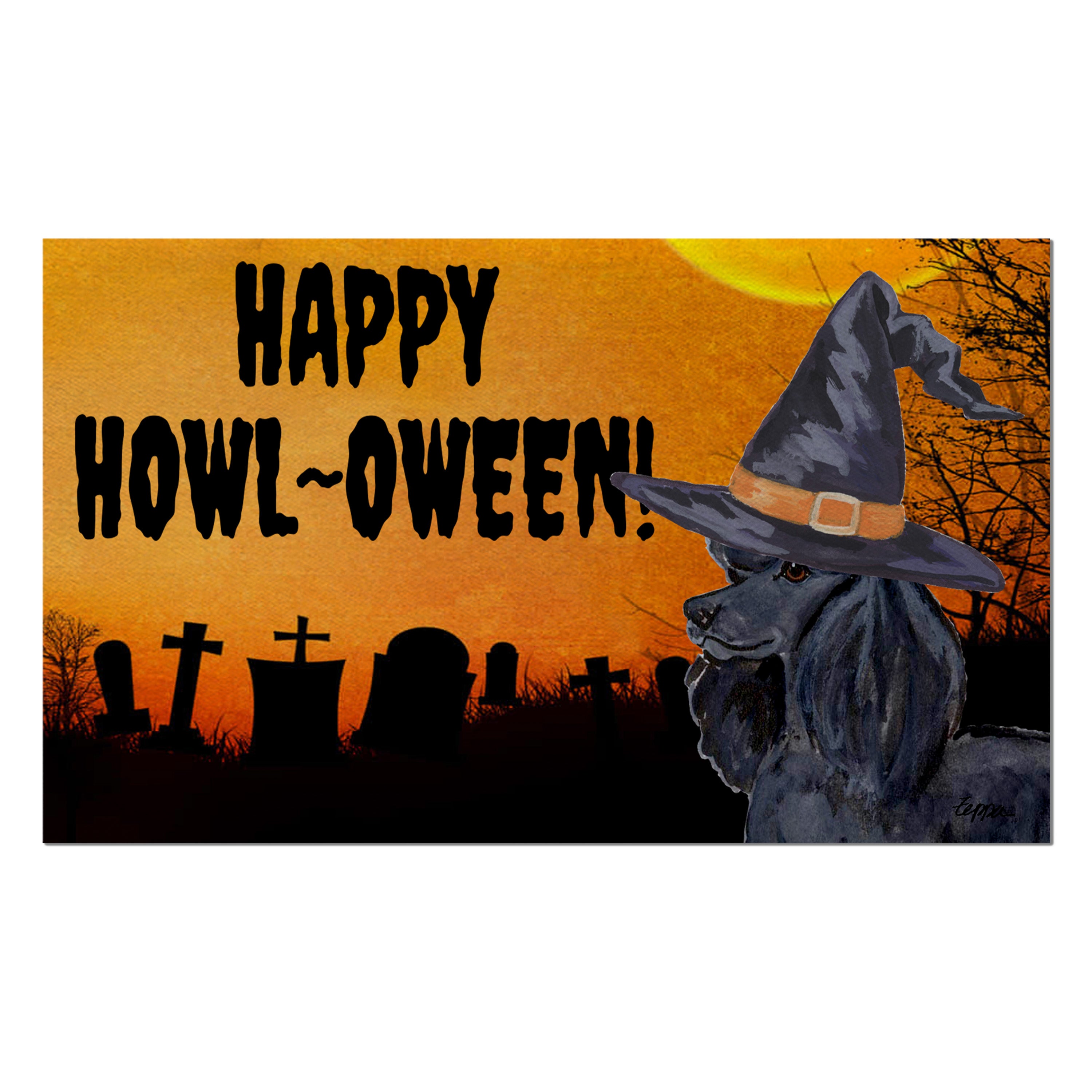 Poodle Halloween Welcome Mat