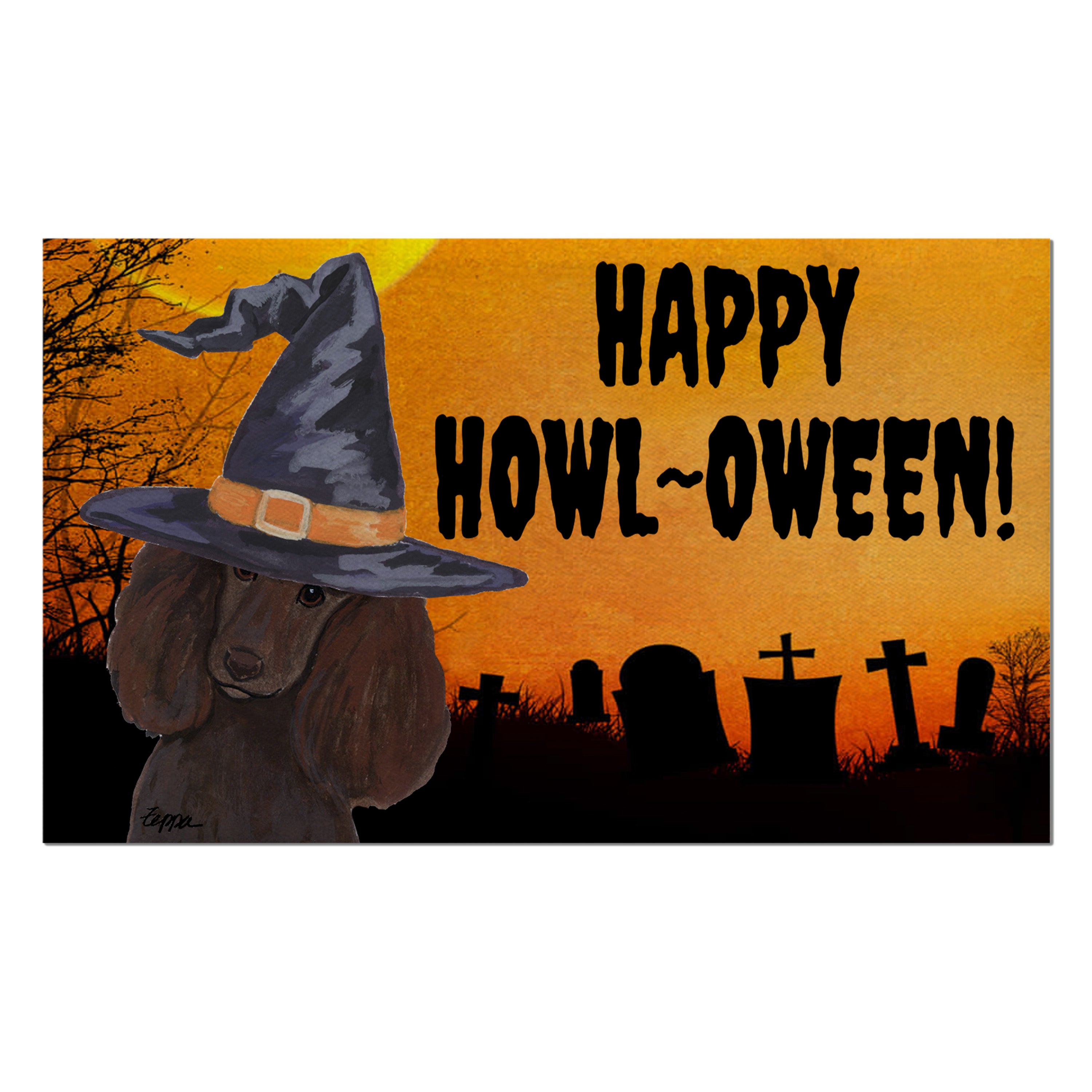 Poodle Halloween Welcome Mat