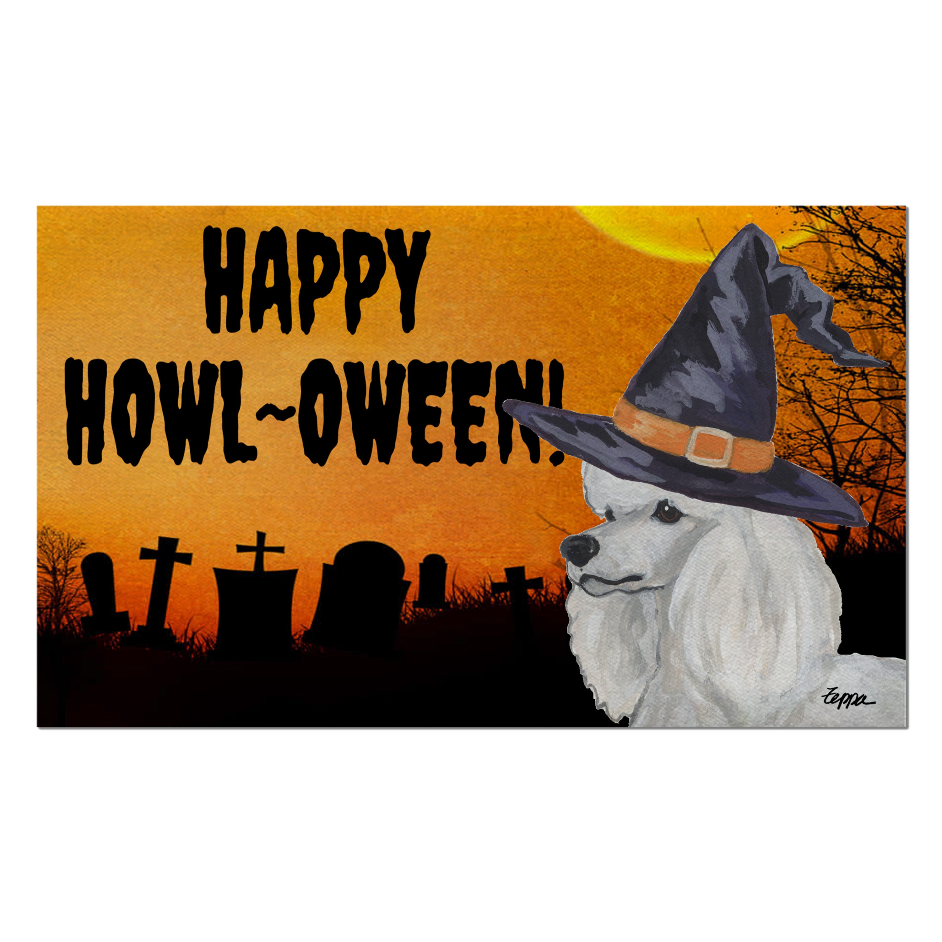 Poodle Halloween Welcome Mat