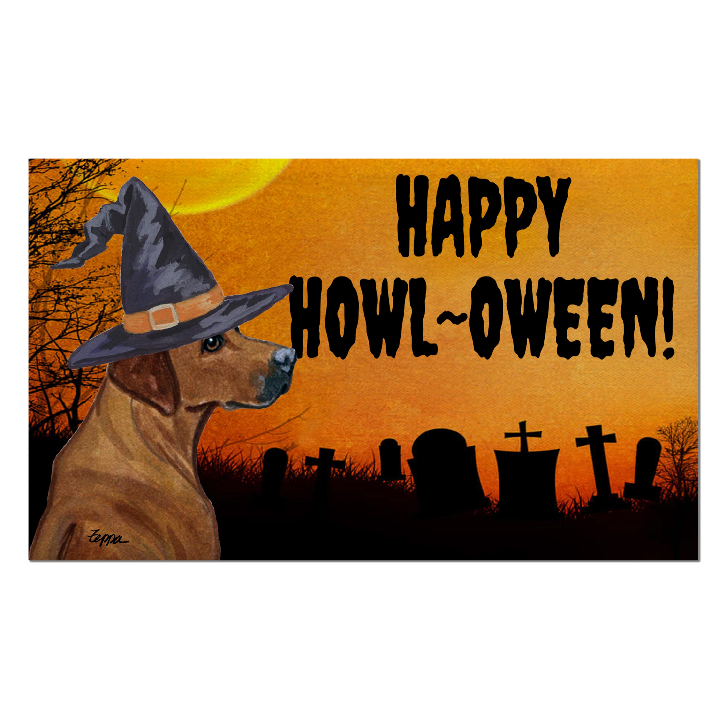 Rhodesian Ridgeback Halloween Welcome Mat