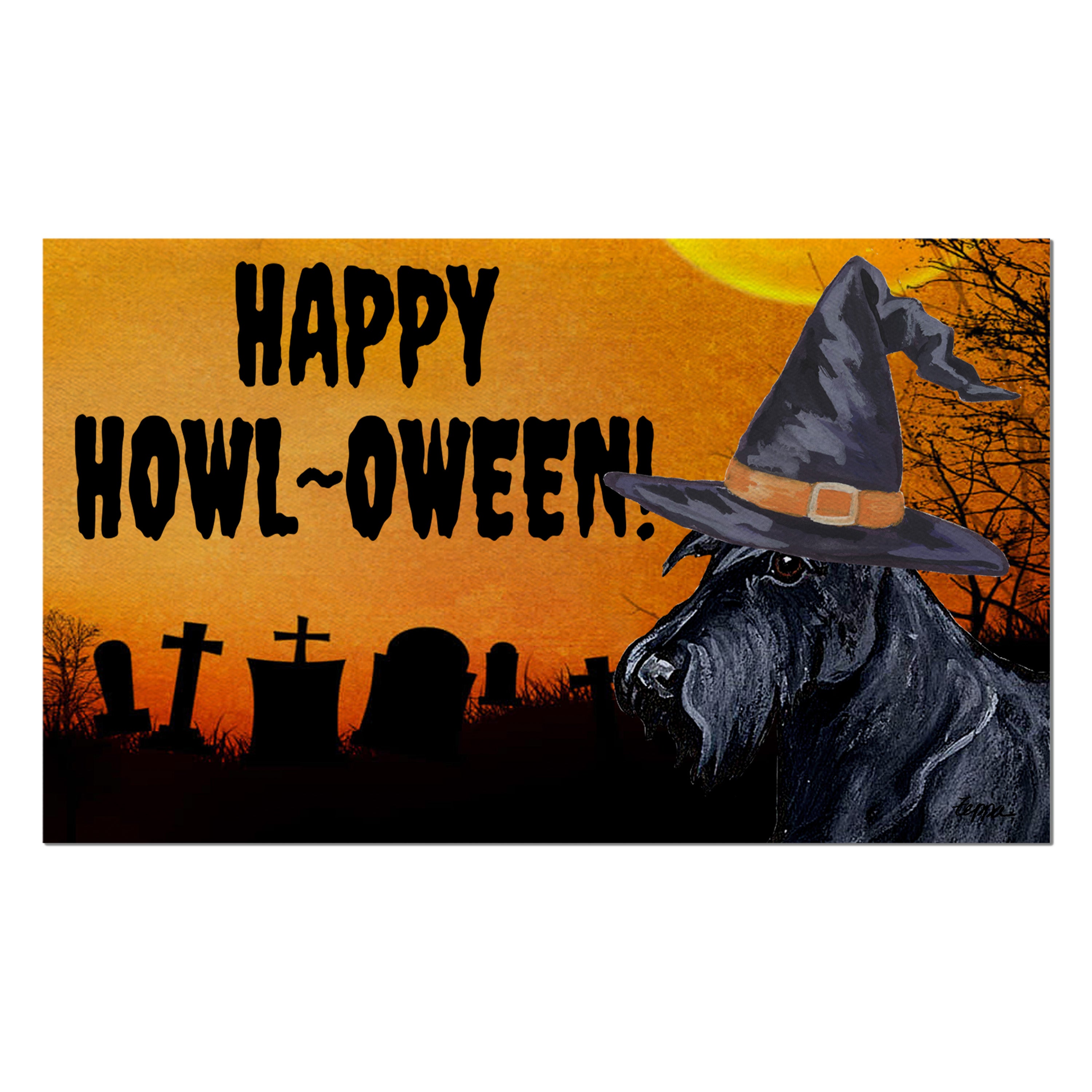 Scottish Terrier Halloween Welcome Mat