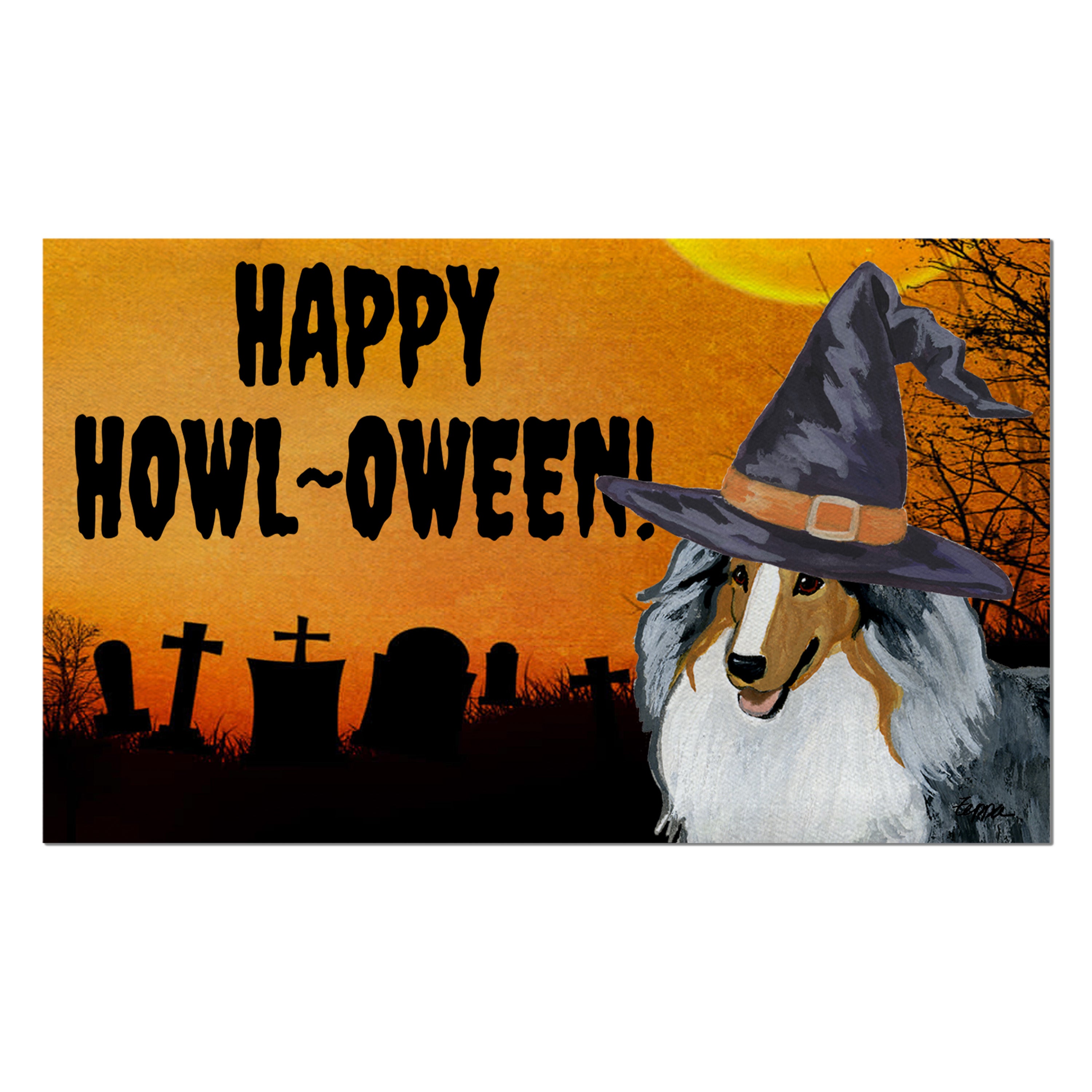 Shetland Sheepdog Halloween Welcome Mat