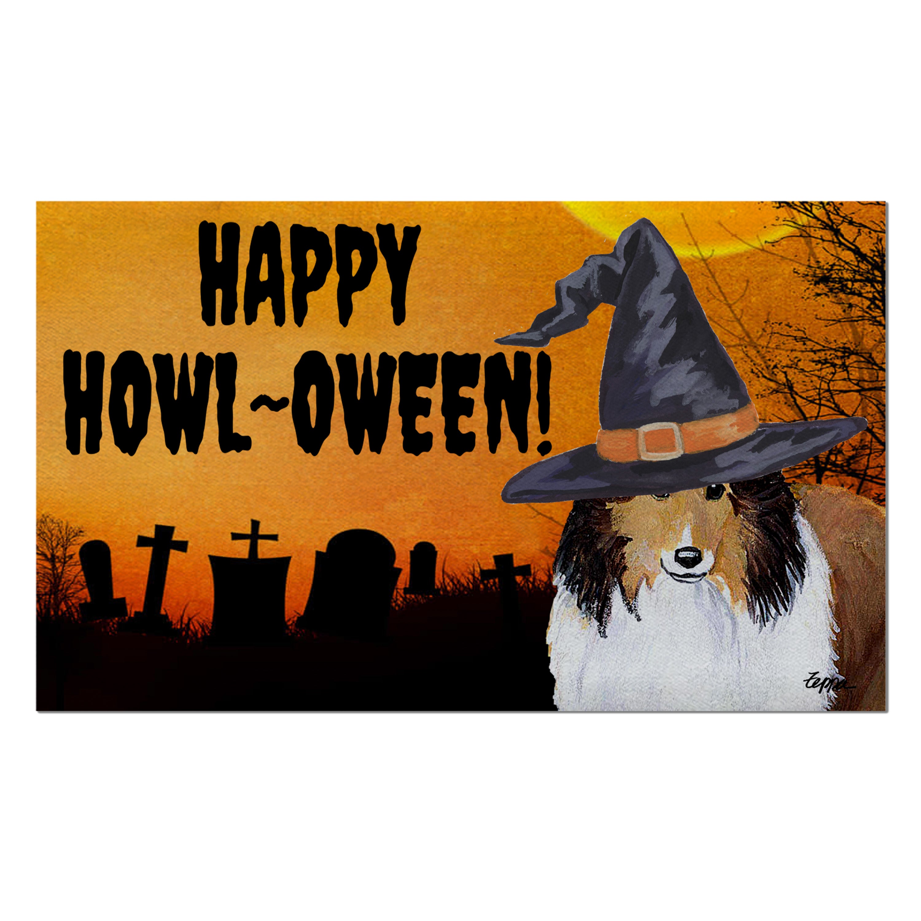 Shetland Sheepdog Halloween Welcome Mat