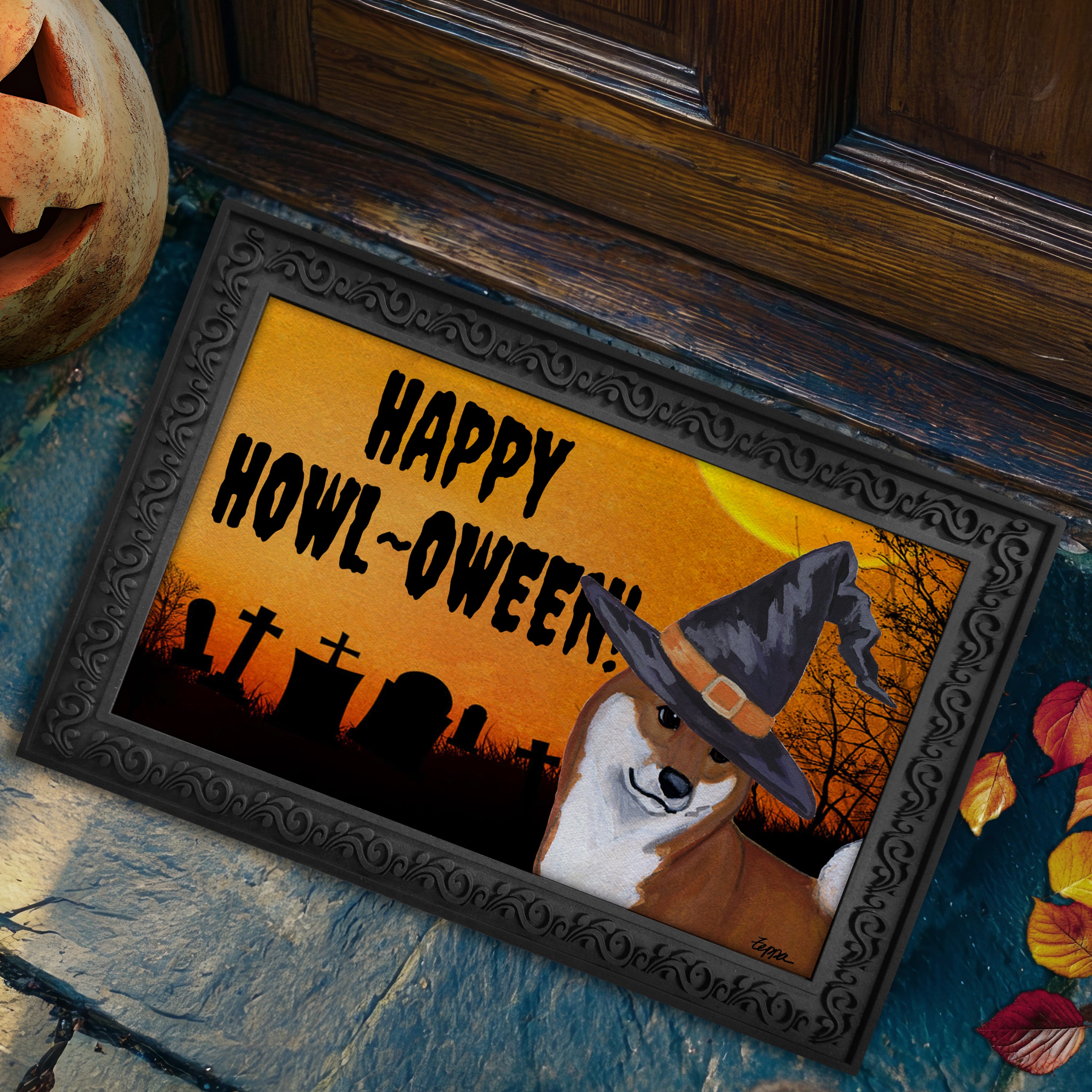 Shiba Inu Halloween Welcome Mat