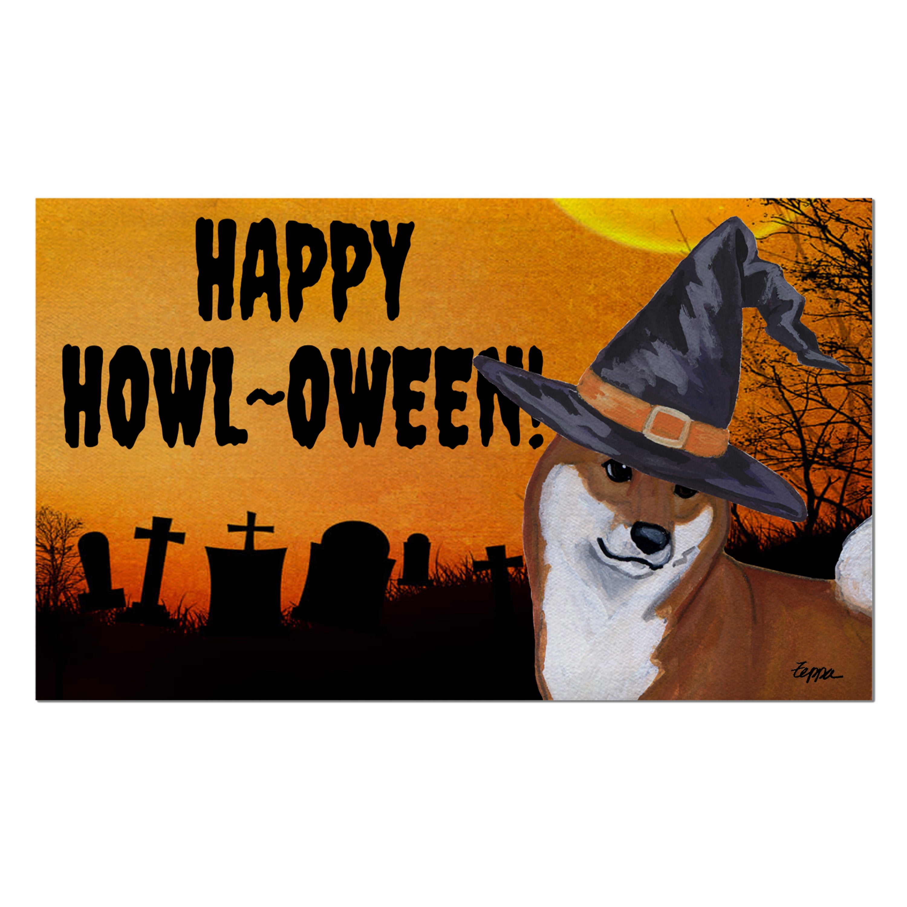 Shiba Inu Halloween Welcome Mat