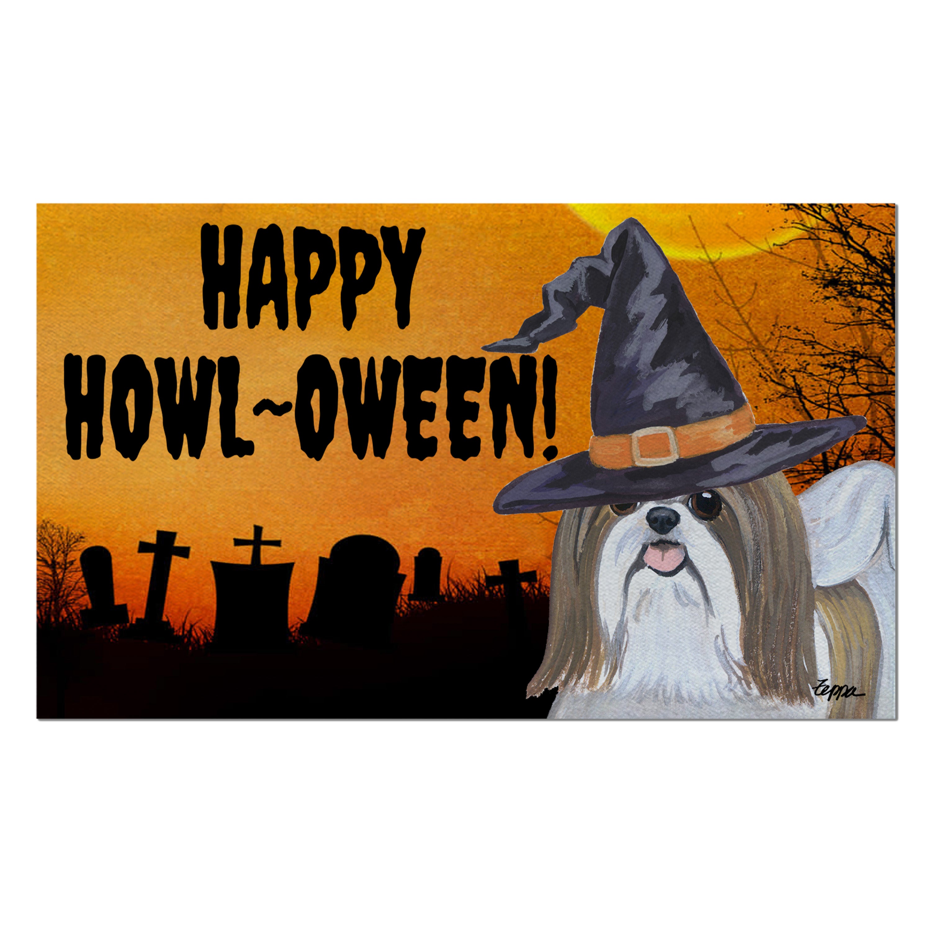 Shih Tzu Halloween Welcome Mat