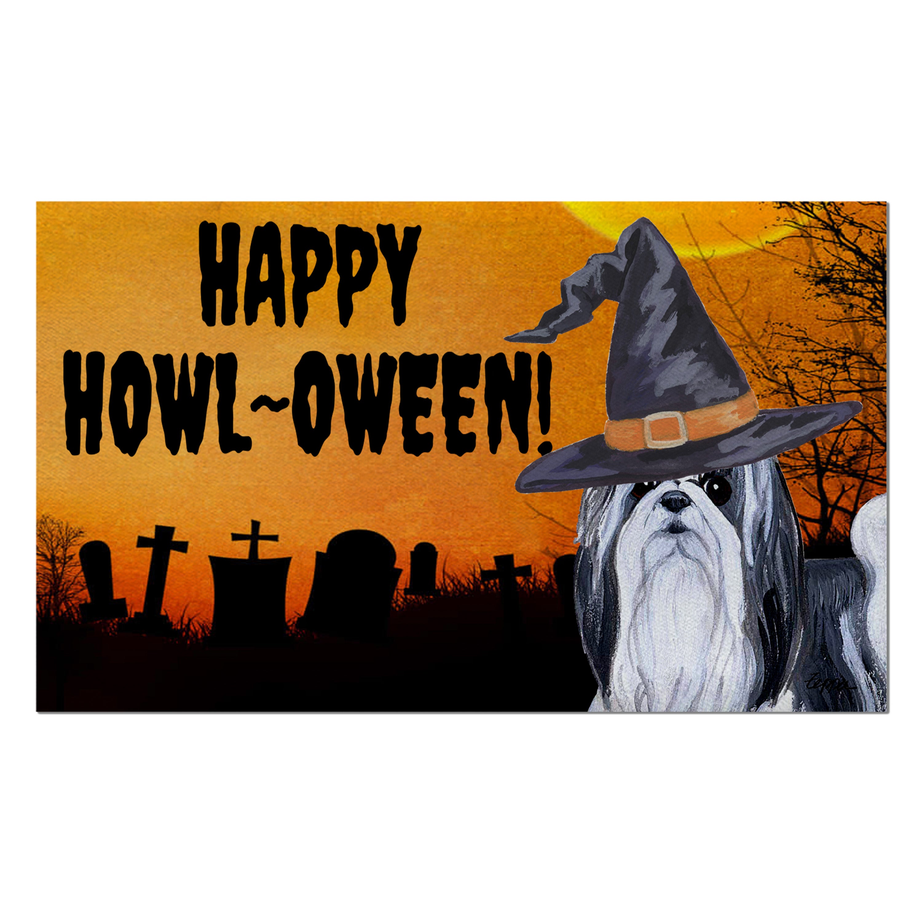 Shih Tzu Halloween Welcome Mat