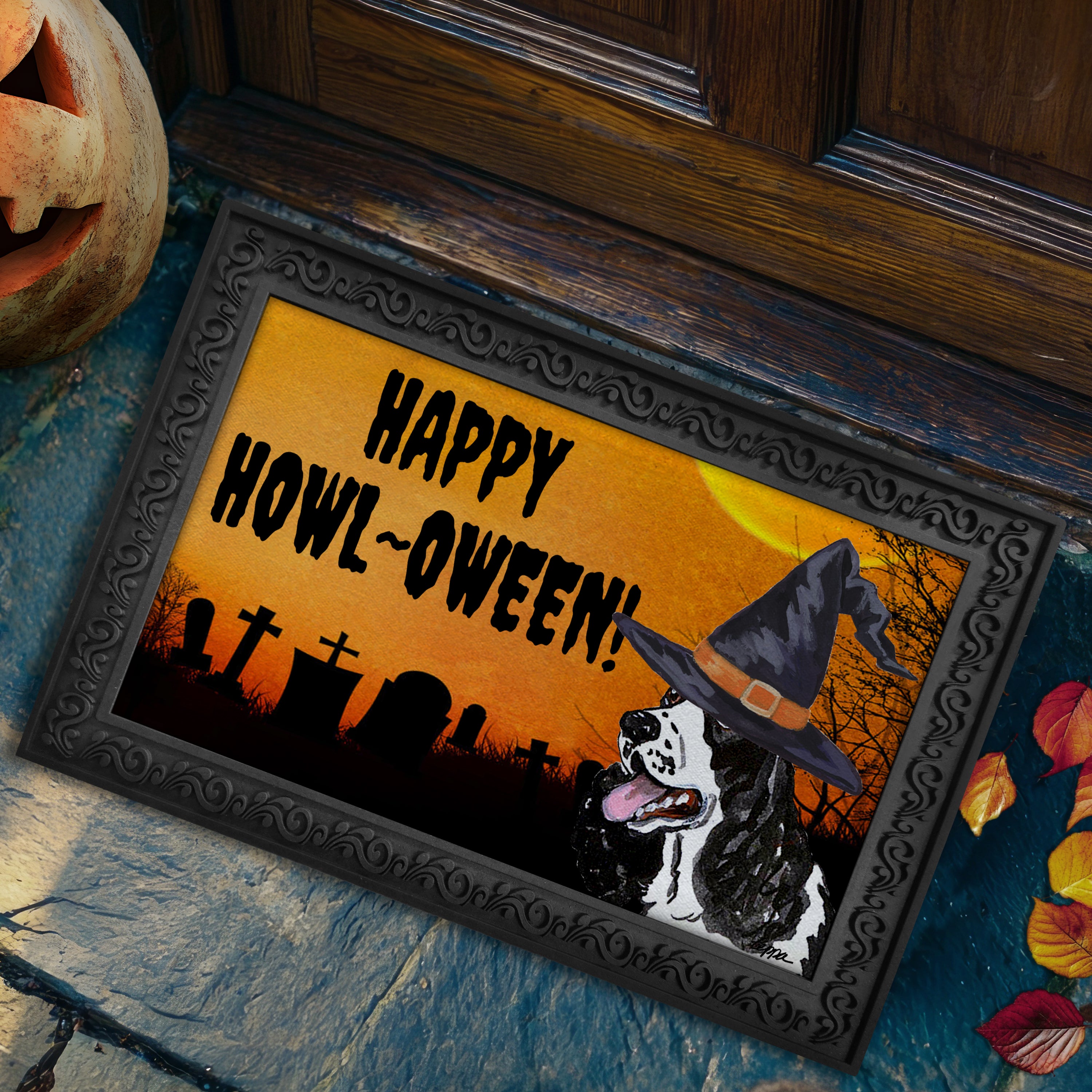 Springer Spaniel Halloween Welcome Mat