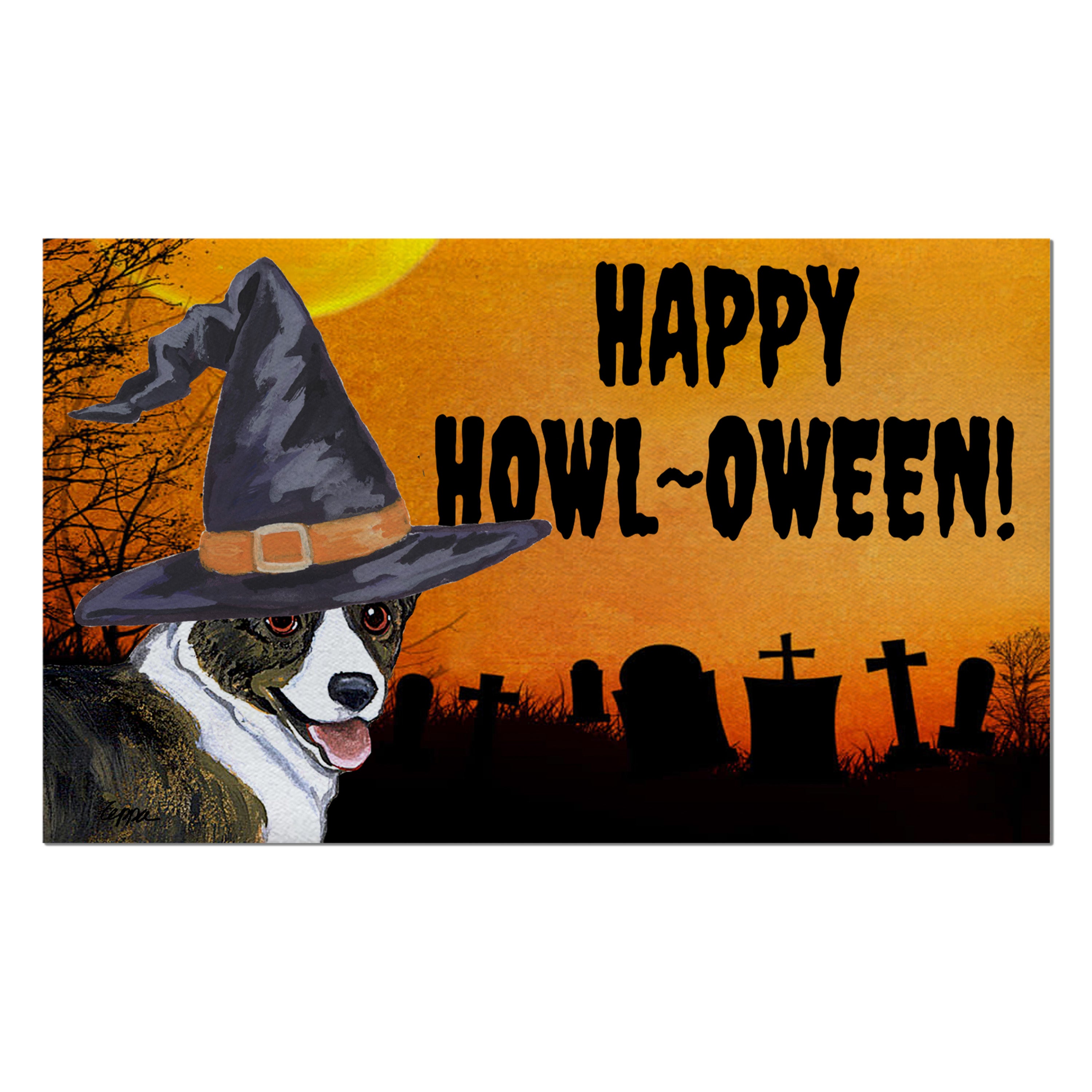 Welsh Corgi Cardigan    Halloween Welcome Mat