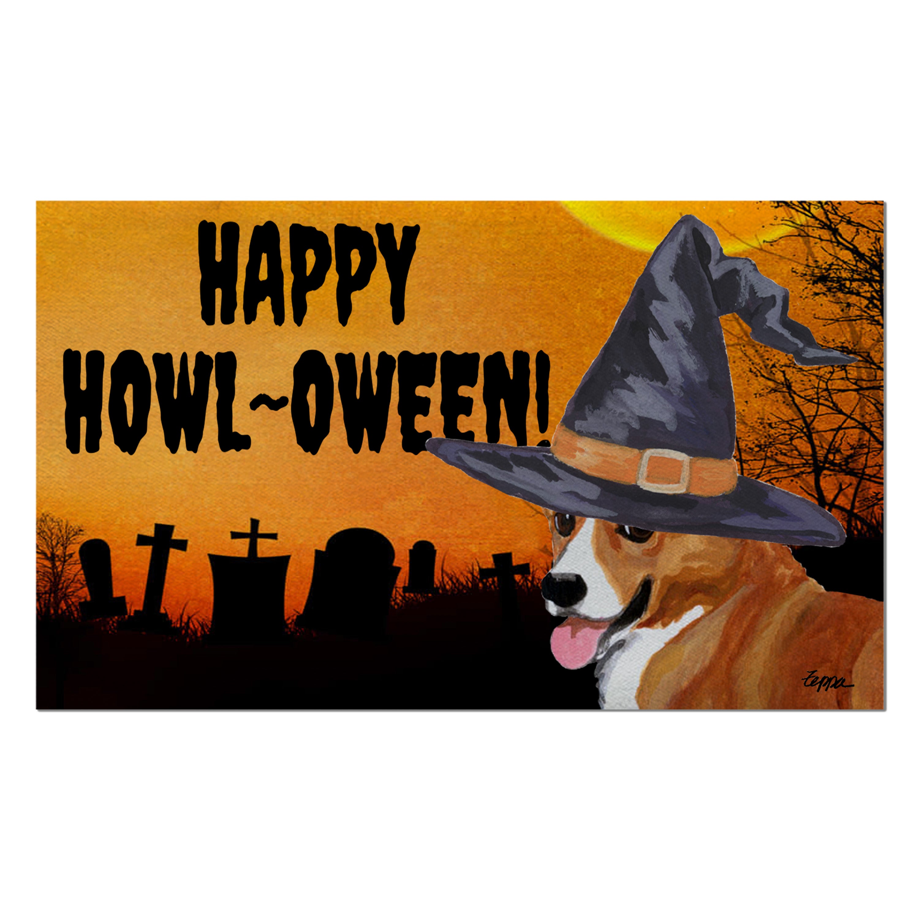 Welsh Corgi Pembroke Halloween Welcome Mat