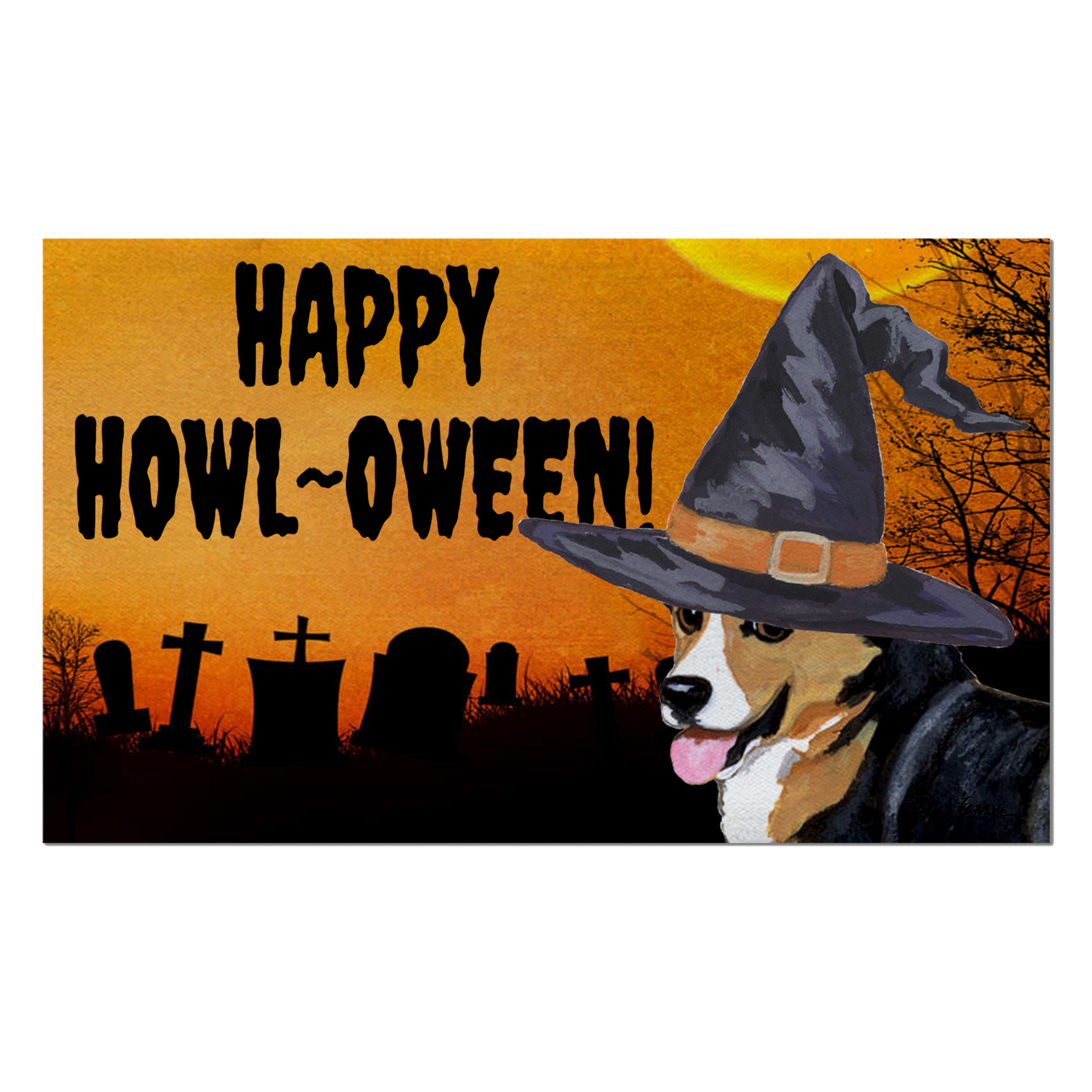 Welsh Corgi Pembroke Halloween Welcome Mat