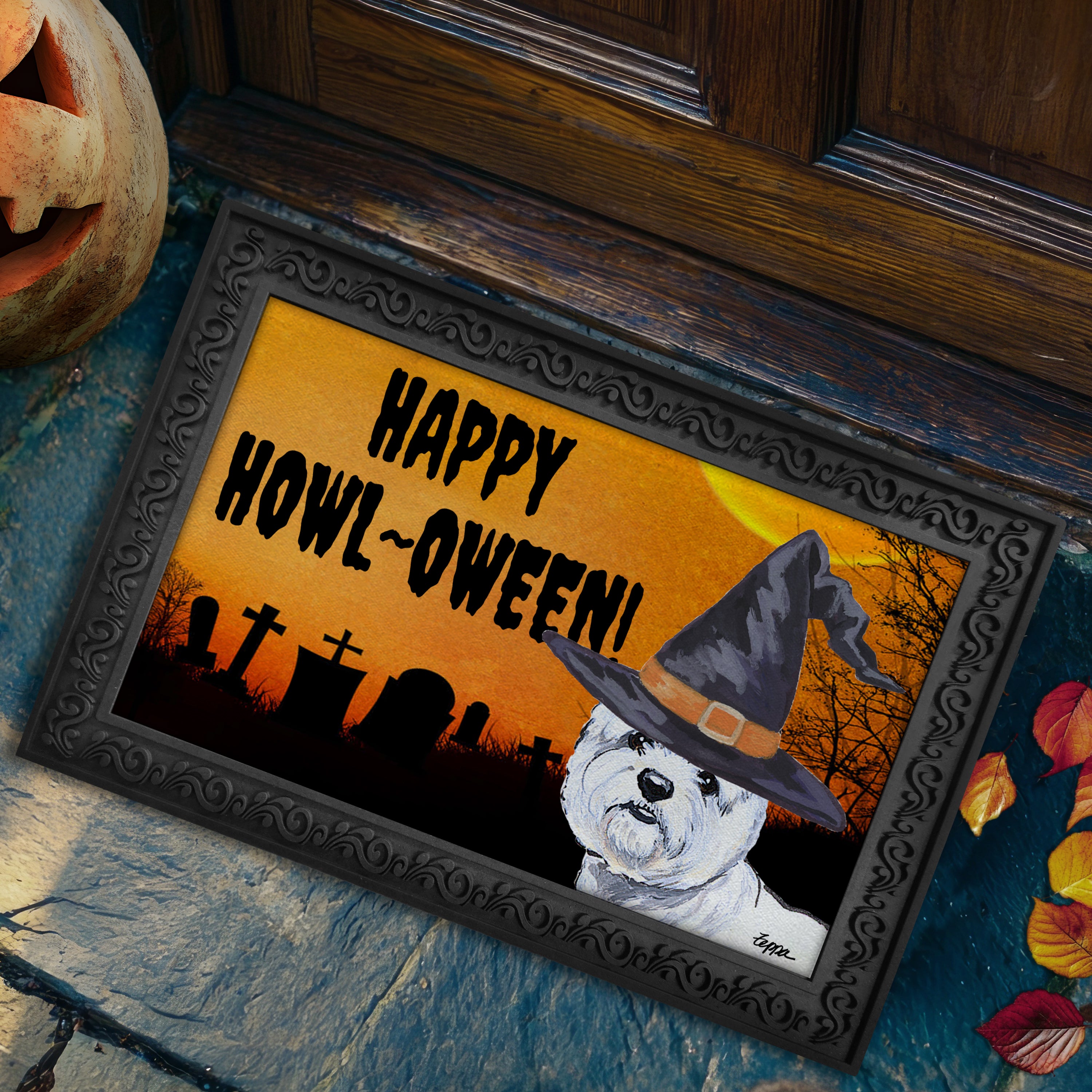 West Highland Terrier Halloween Welcome Mat