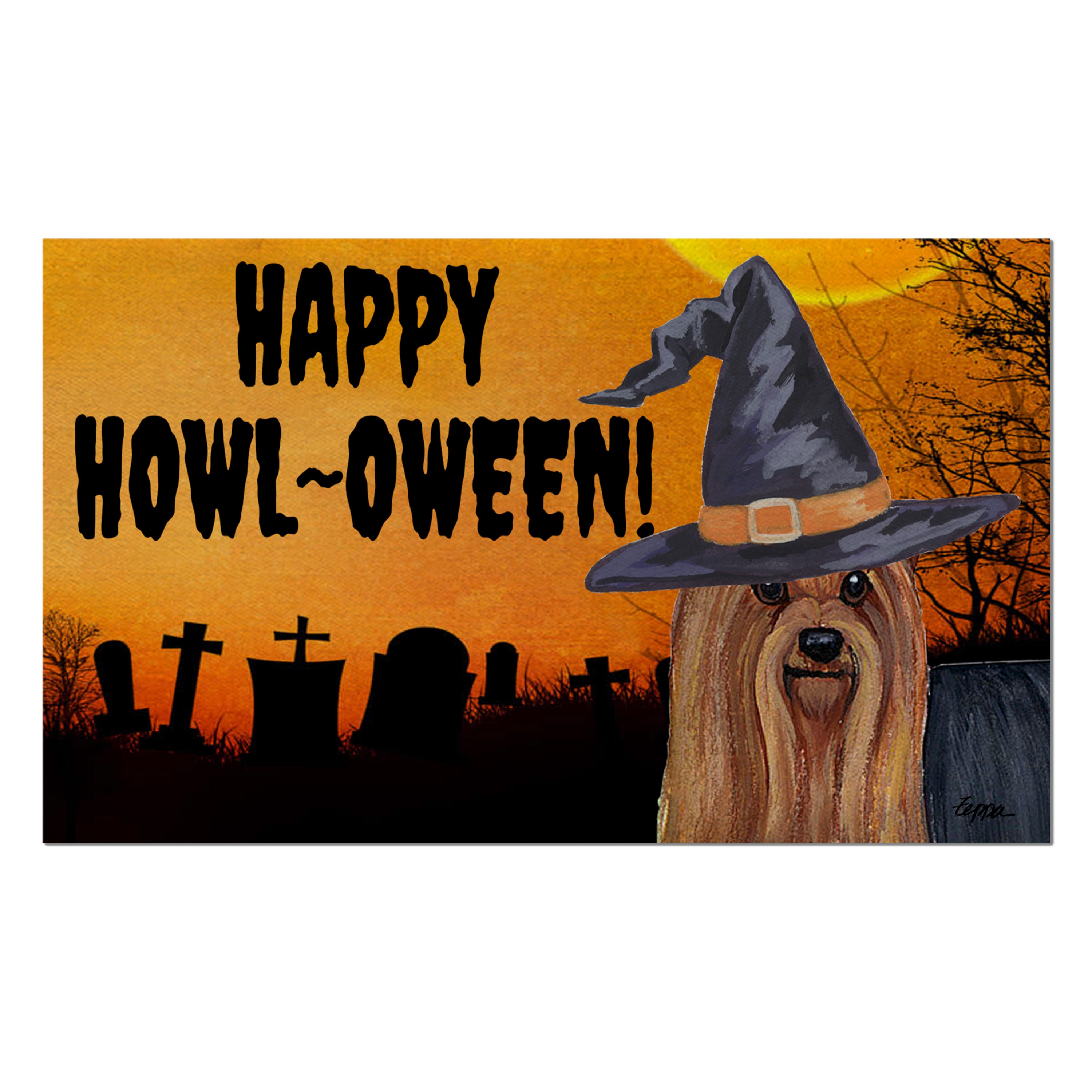 Yorkshire Terrier Halloween Welcome Mat