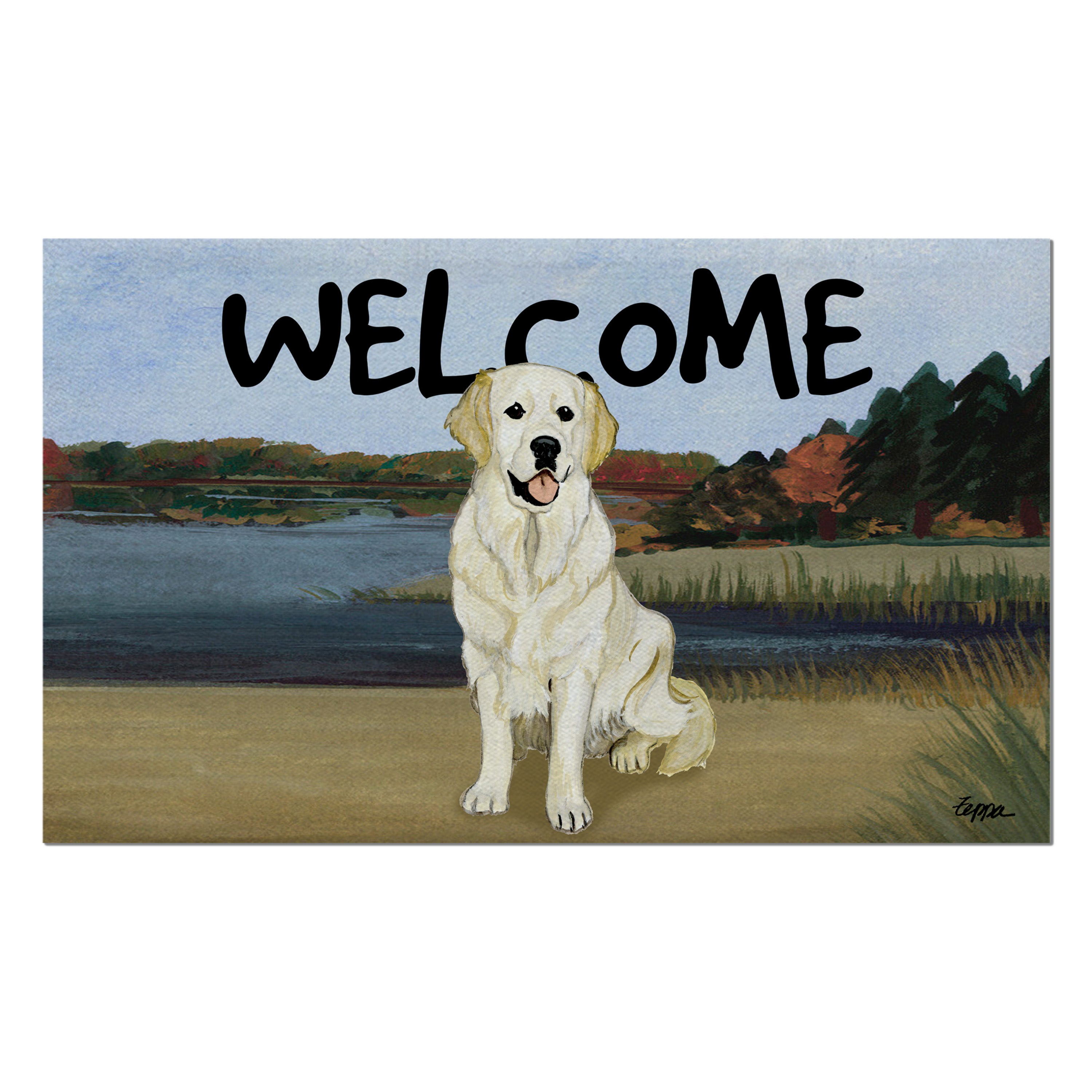 Golden Retriever Welcome Mat
