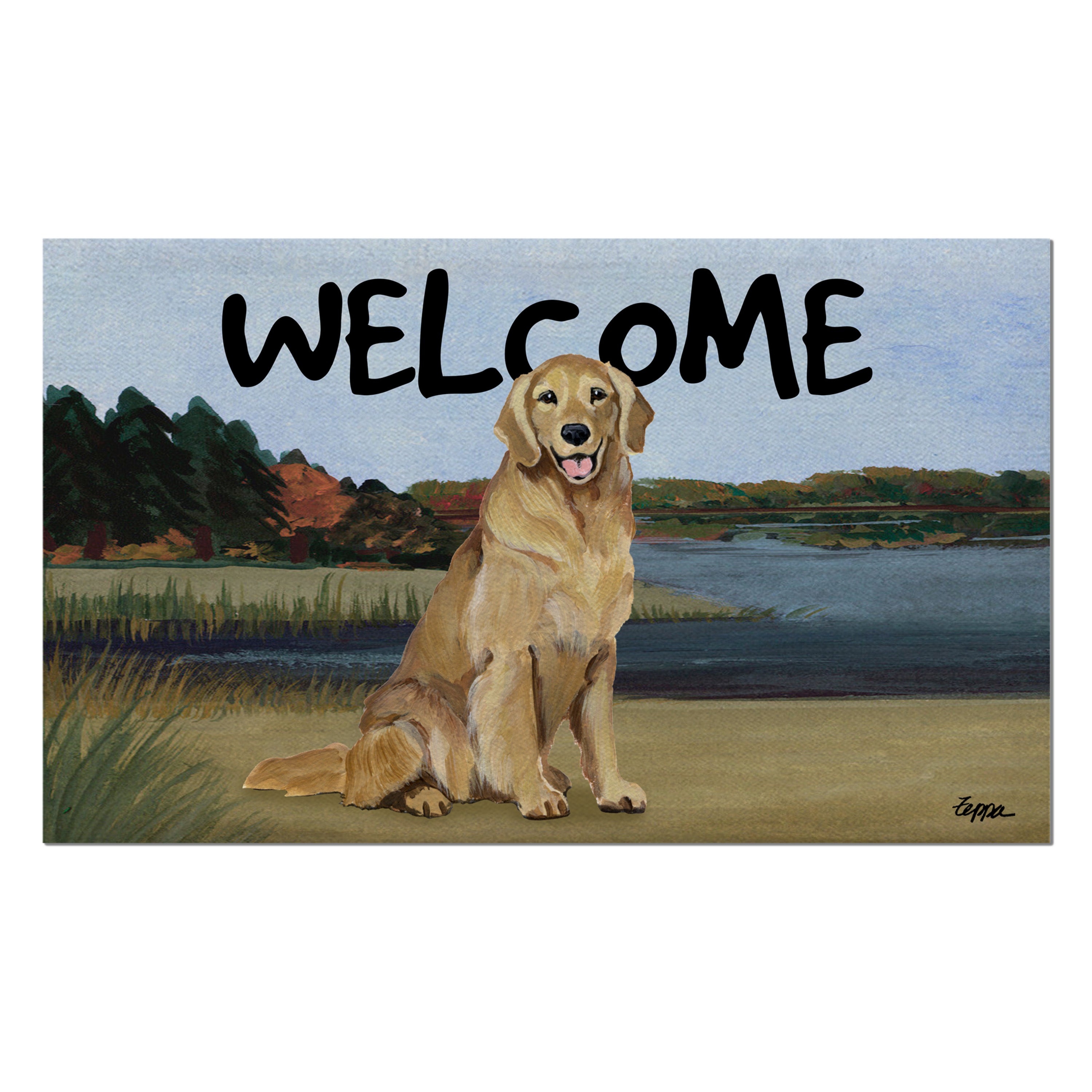 Golden Retriever Welcome Mat