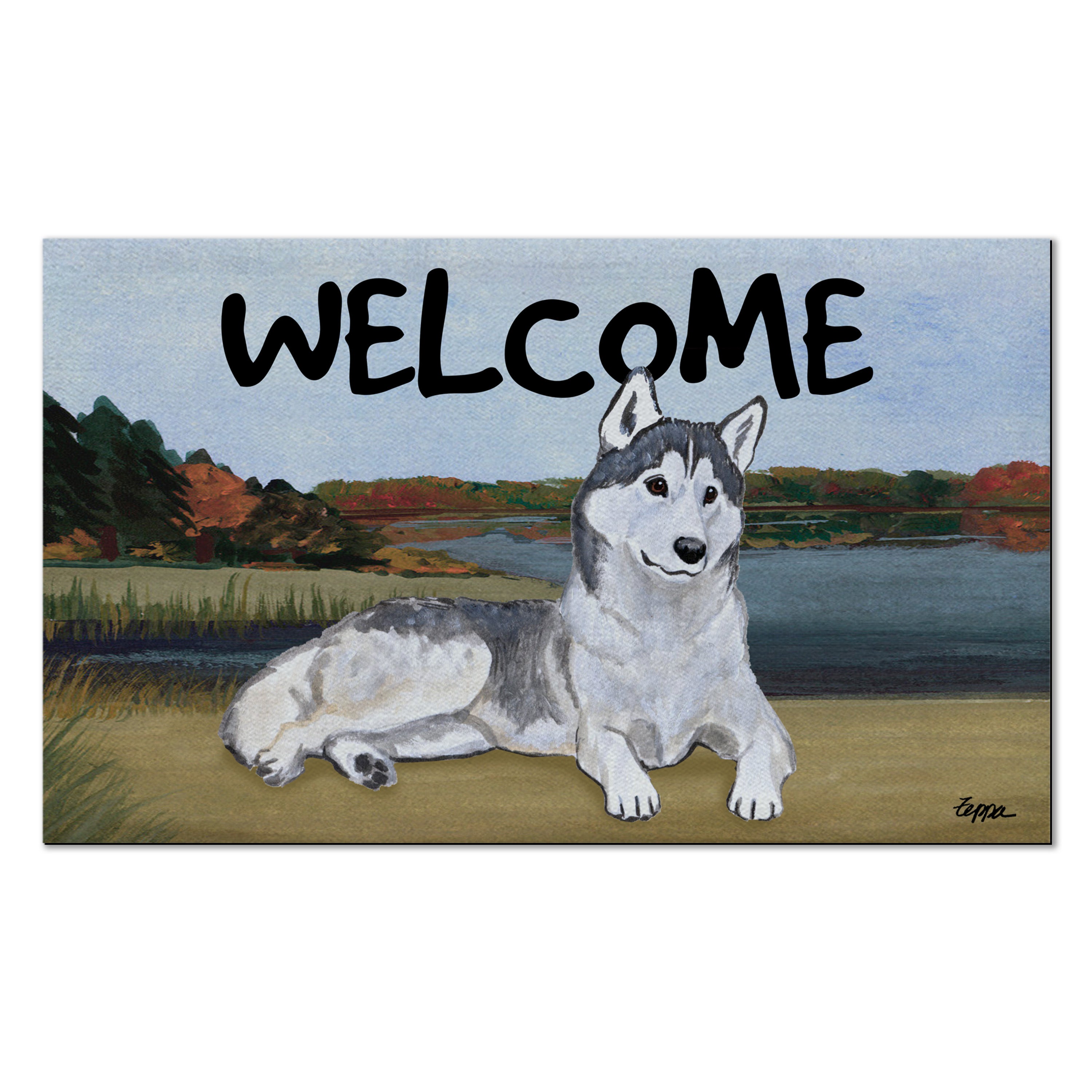 Siberian Husky Welcome Mat