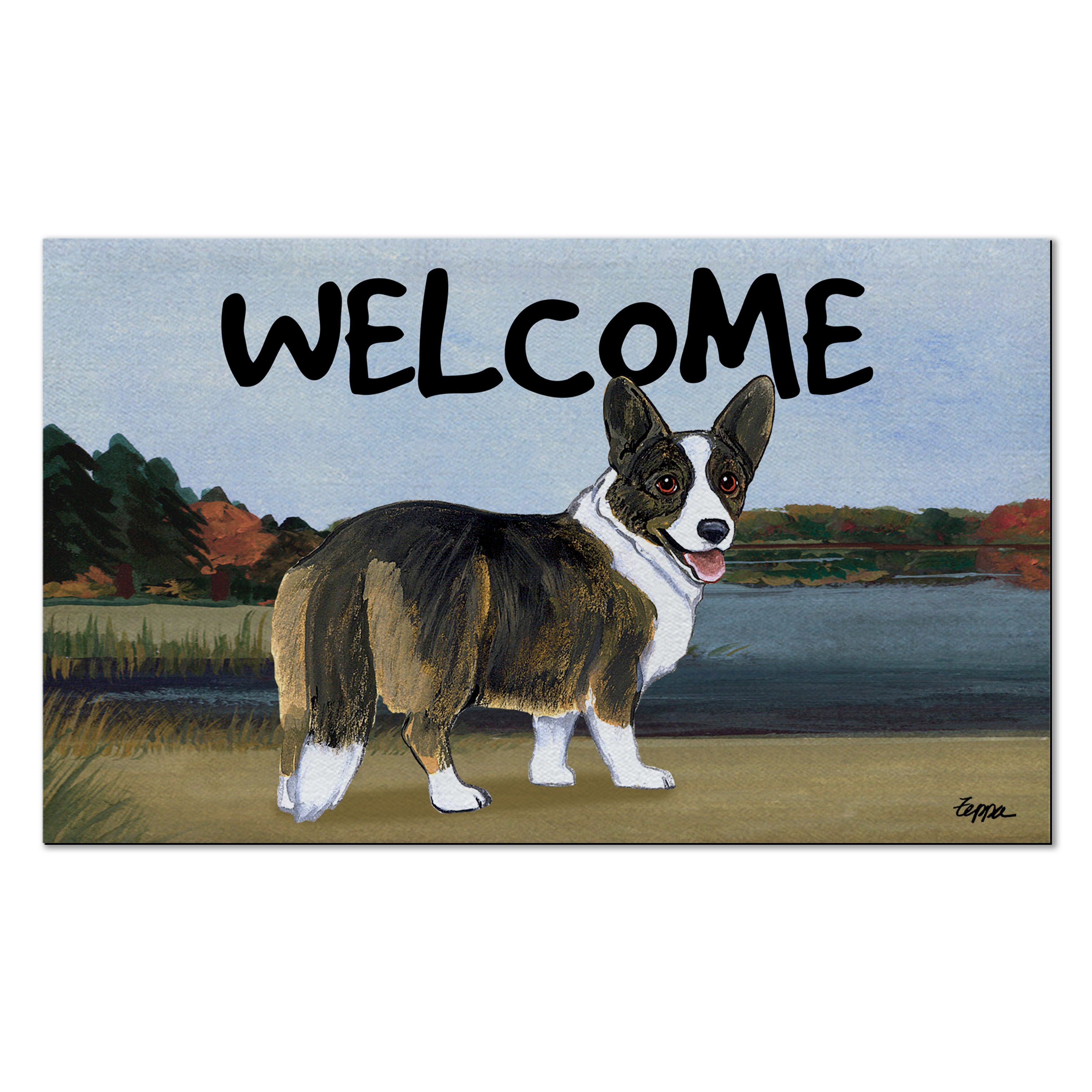 Welsh Corgi Cardigan    Welcome Mat