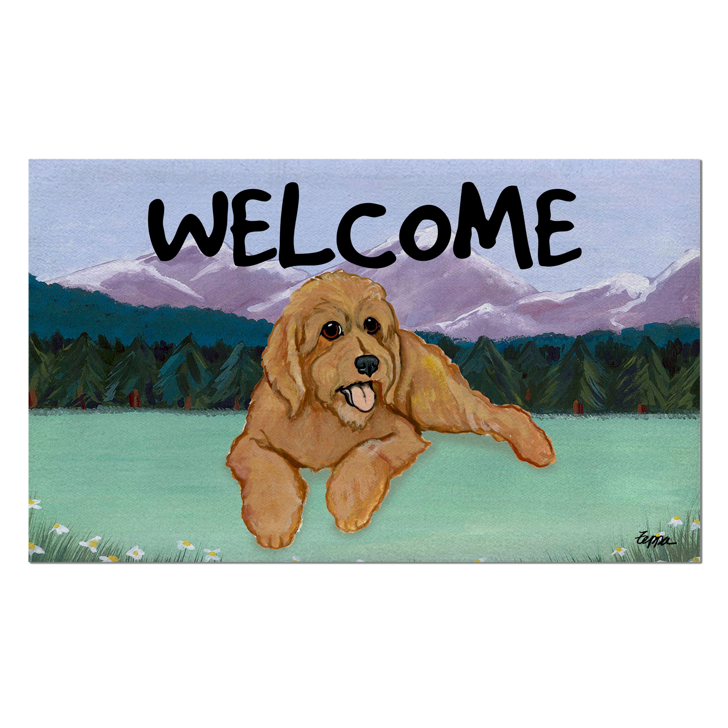 Golden-Labra Doodle Welcome Mat