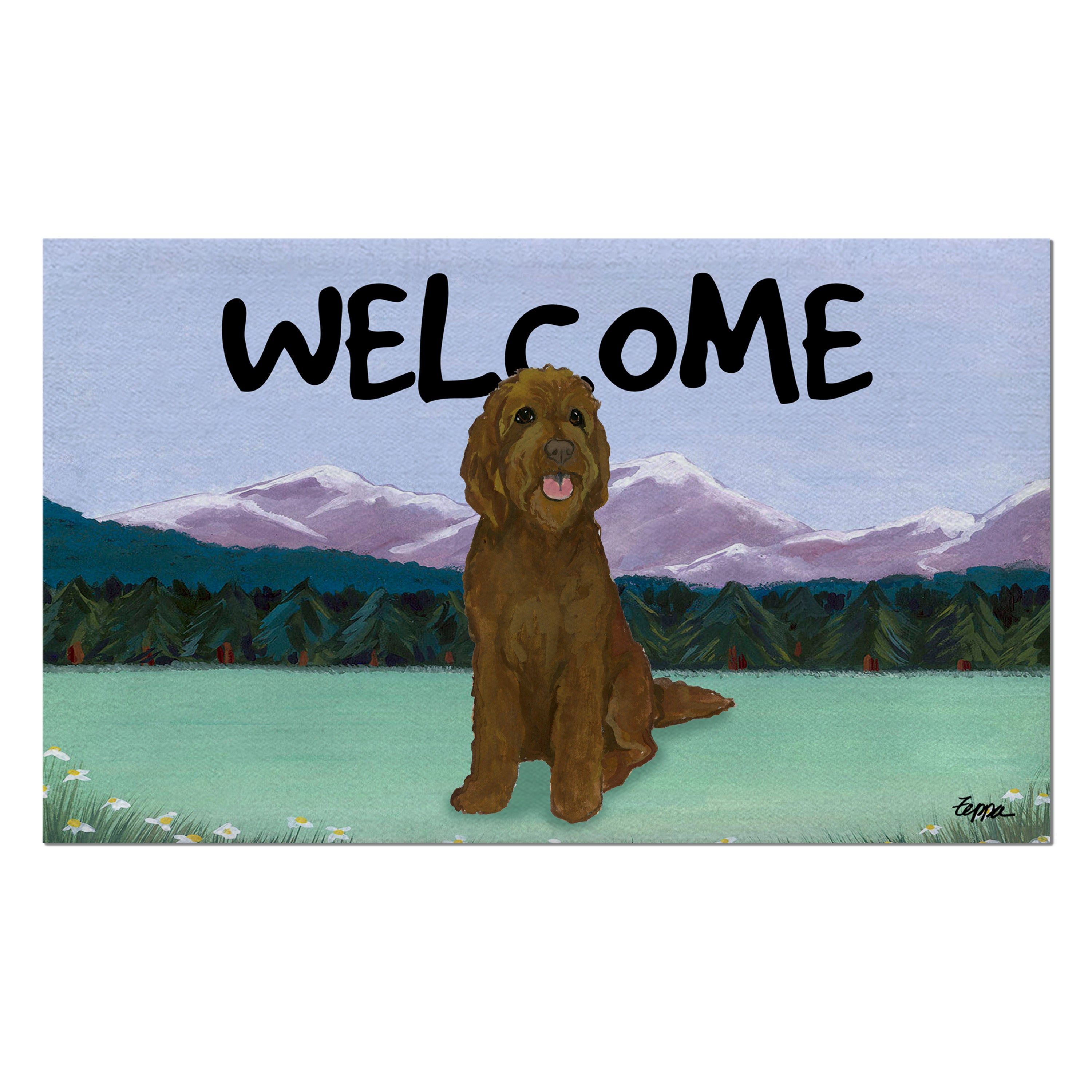 Golden-Labra Doodle Welcome Mat