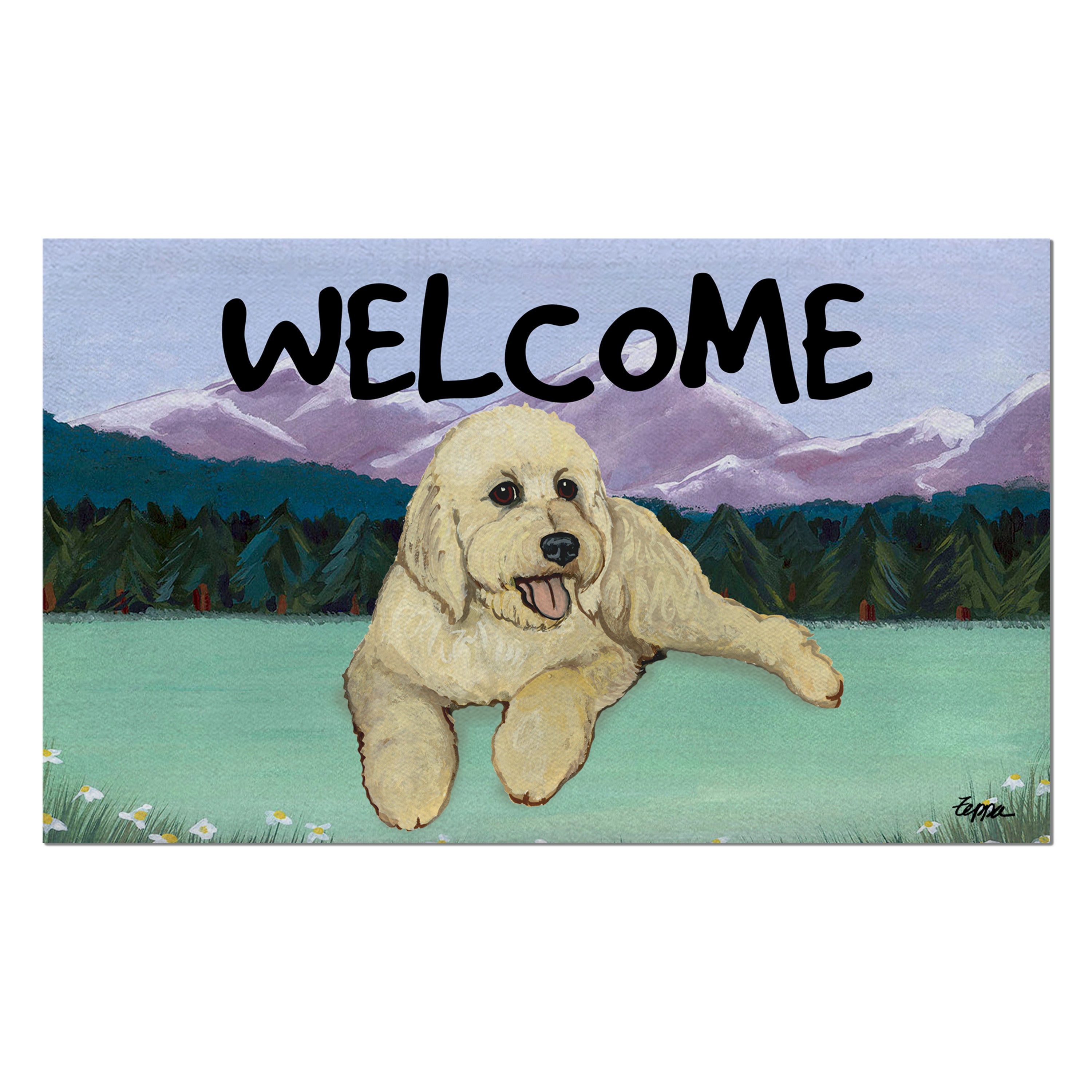 Golden-Labra Doodle Welcome Mat