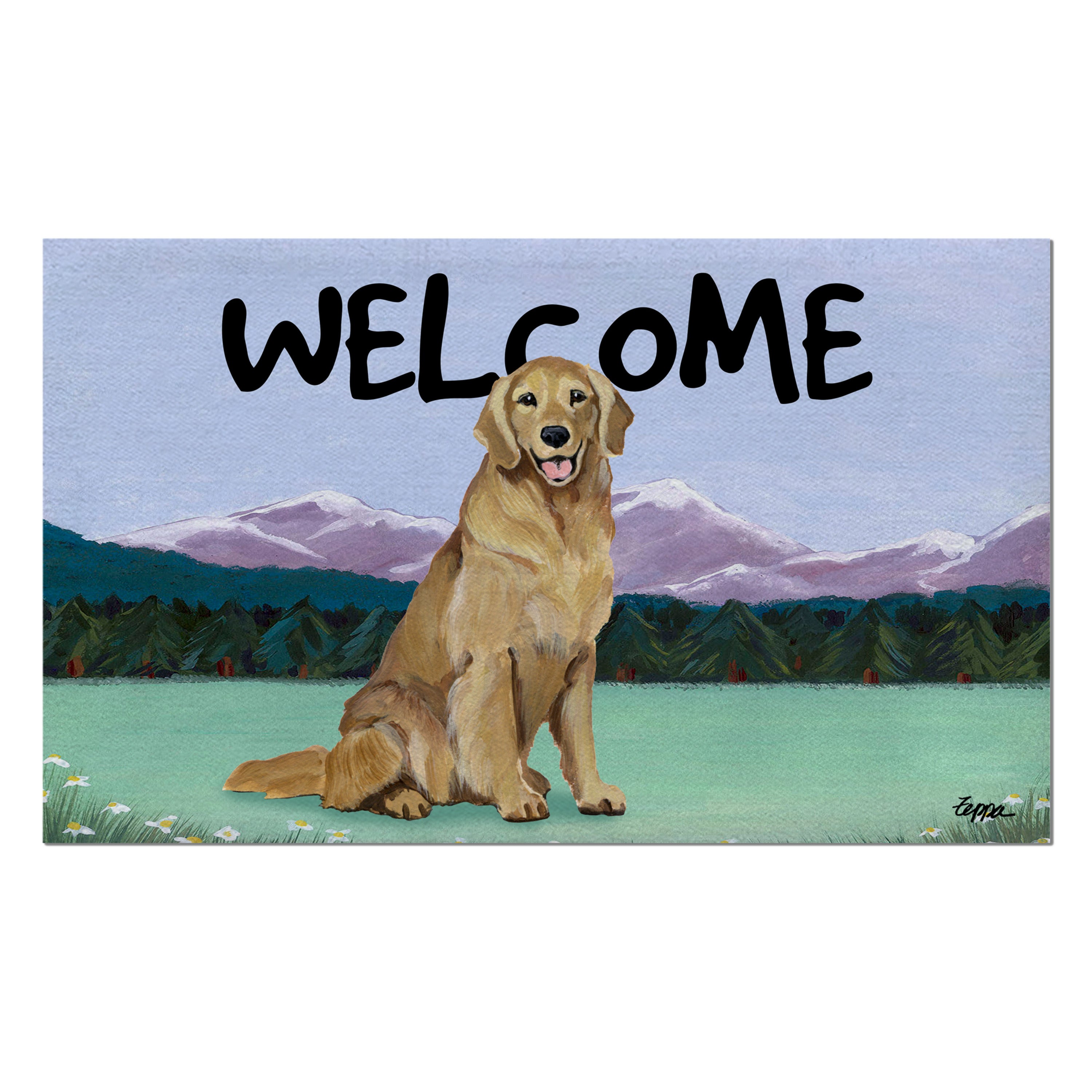 Golden Retriever Welcome Mat