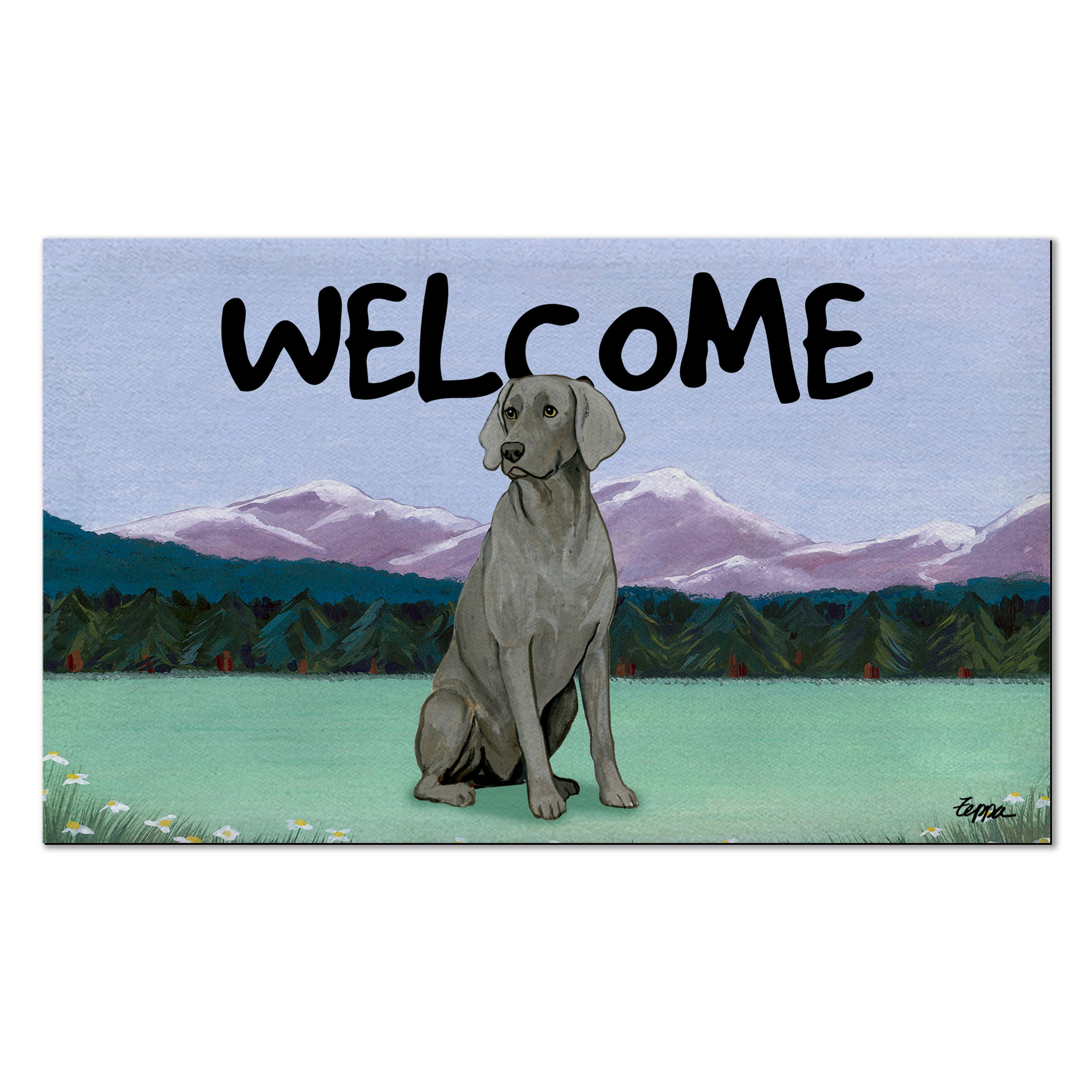 Weimaraner Sitting Welcome Mat
