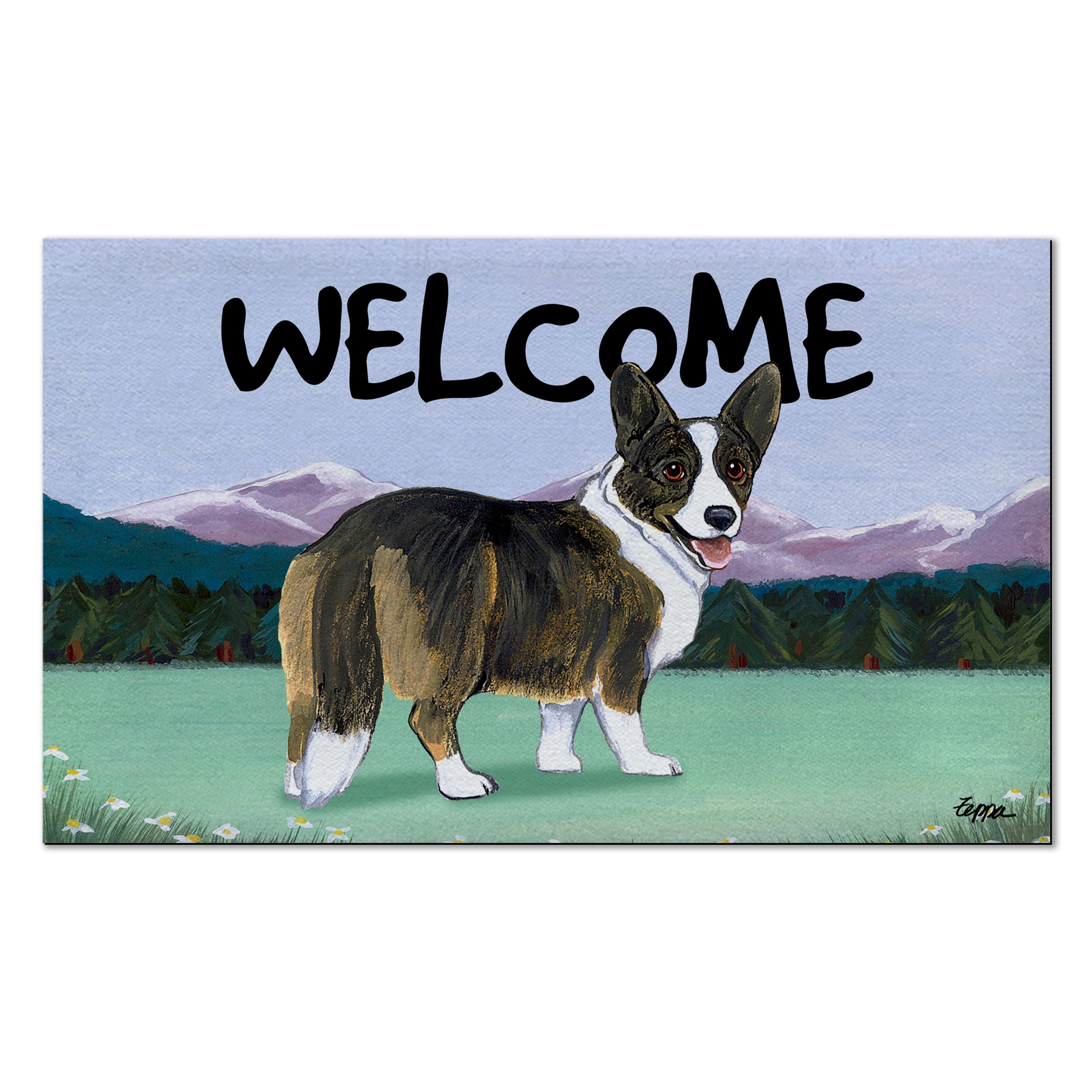 Welsh Corgi Cardigan    Welcome Mat