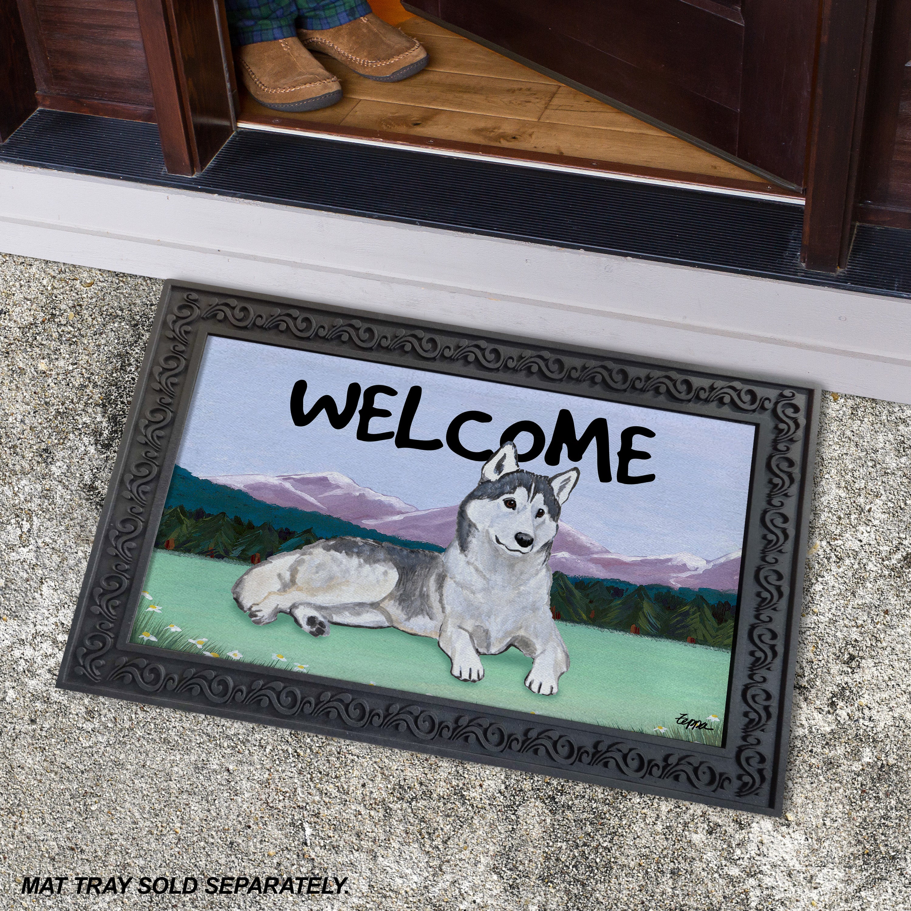 Siberian Husky Welcome Mat