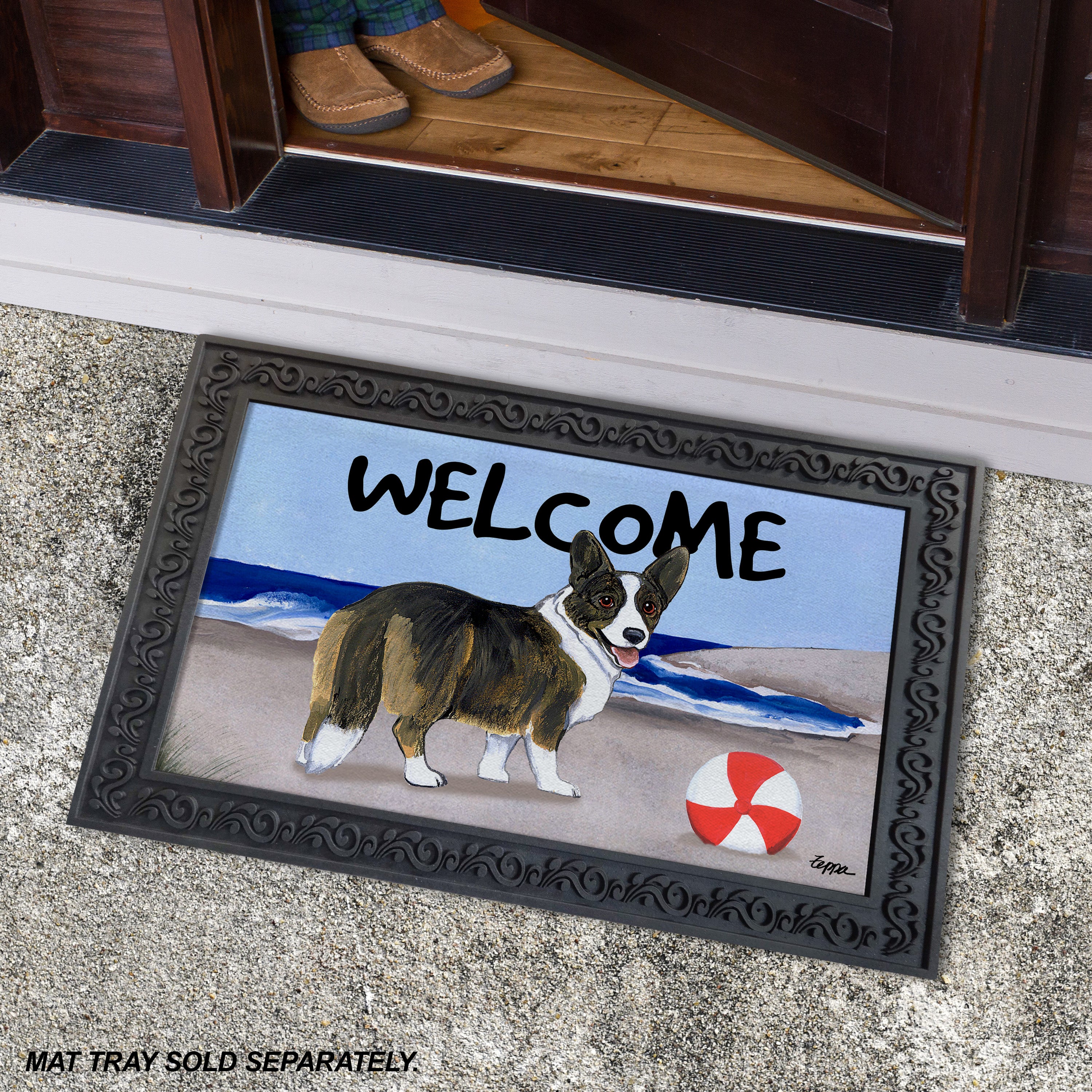 Welsh Corgi Cardigan    Welcome Mat