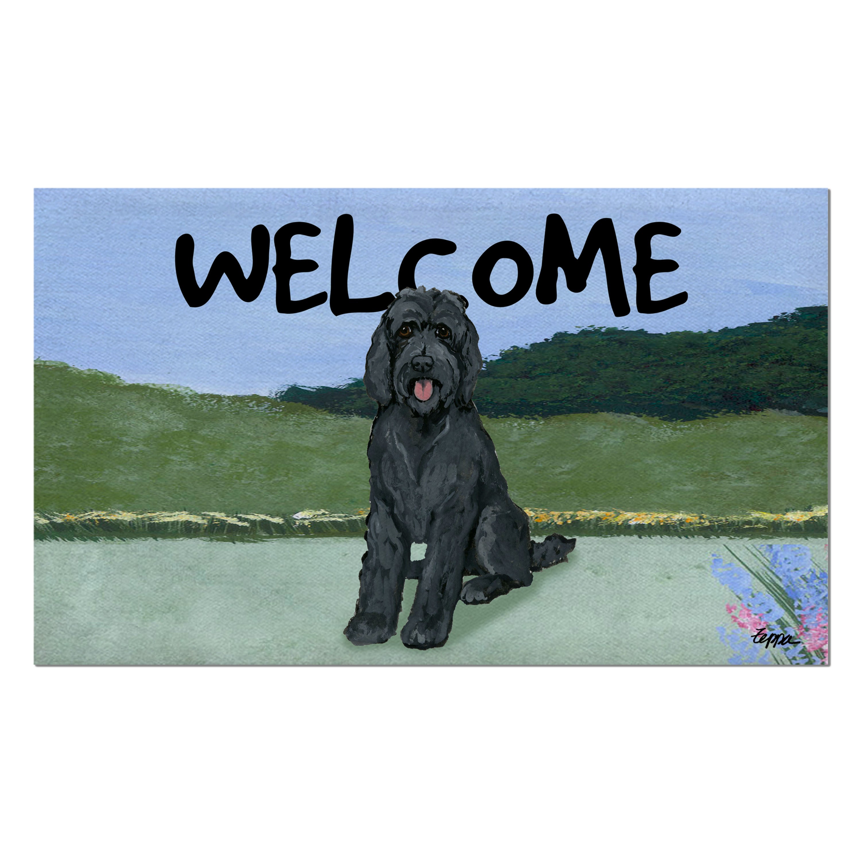 Golden-Labra Doodle Welcome Mat