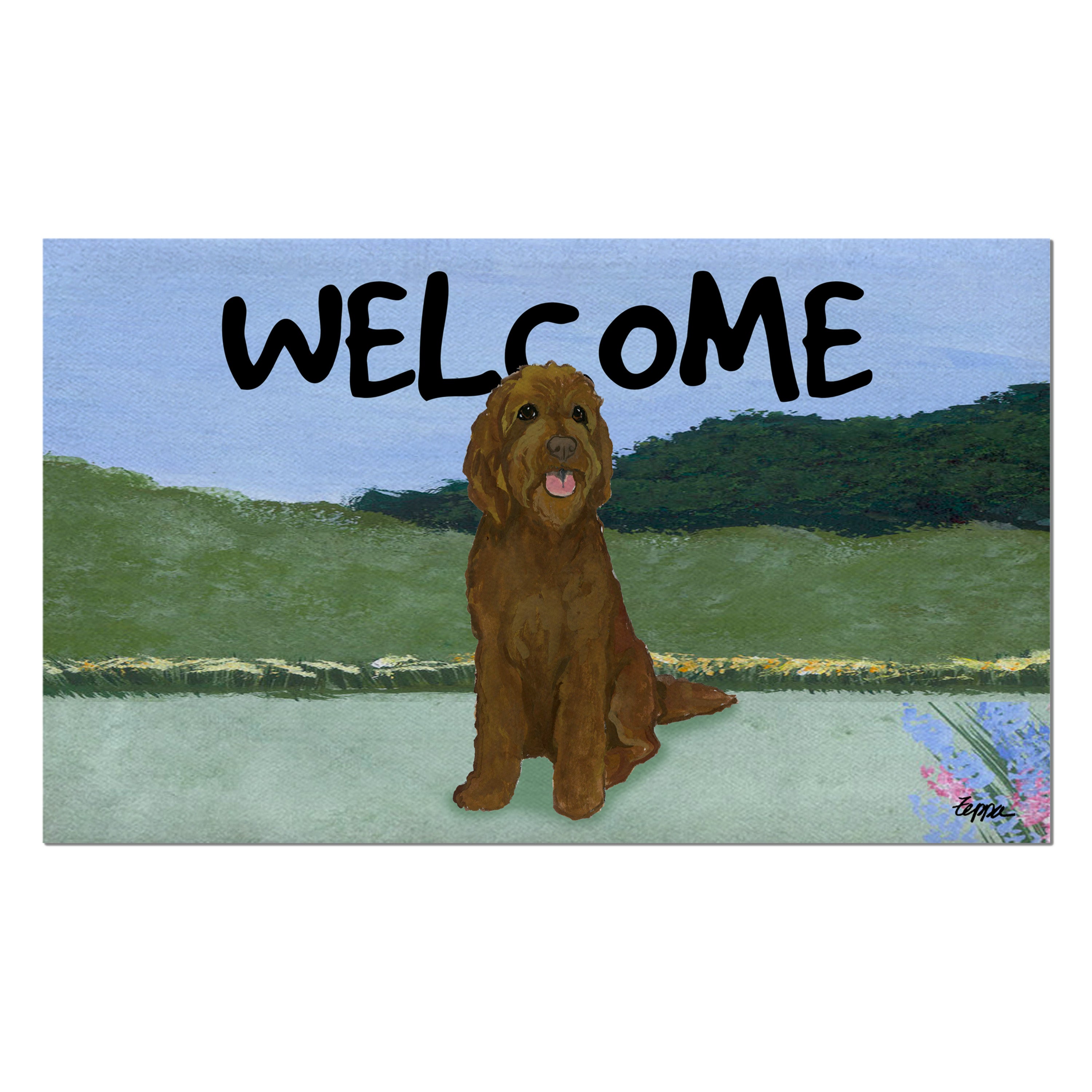 Golden-Labra Doodle Welcome Mat