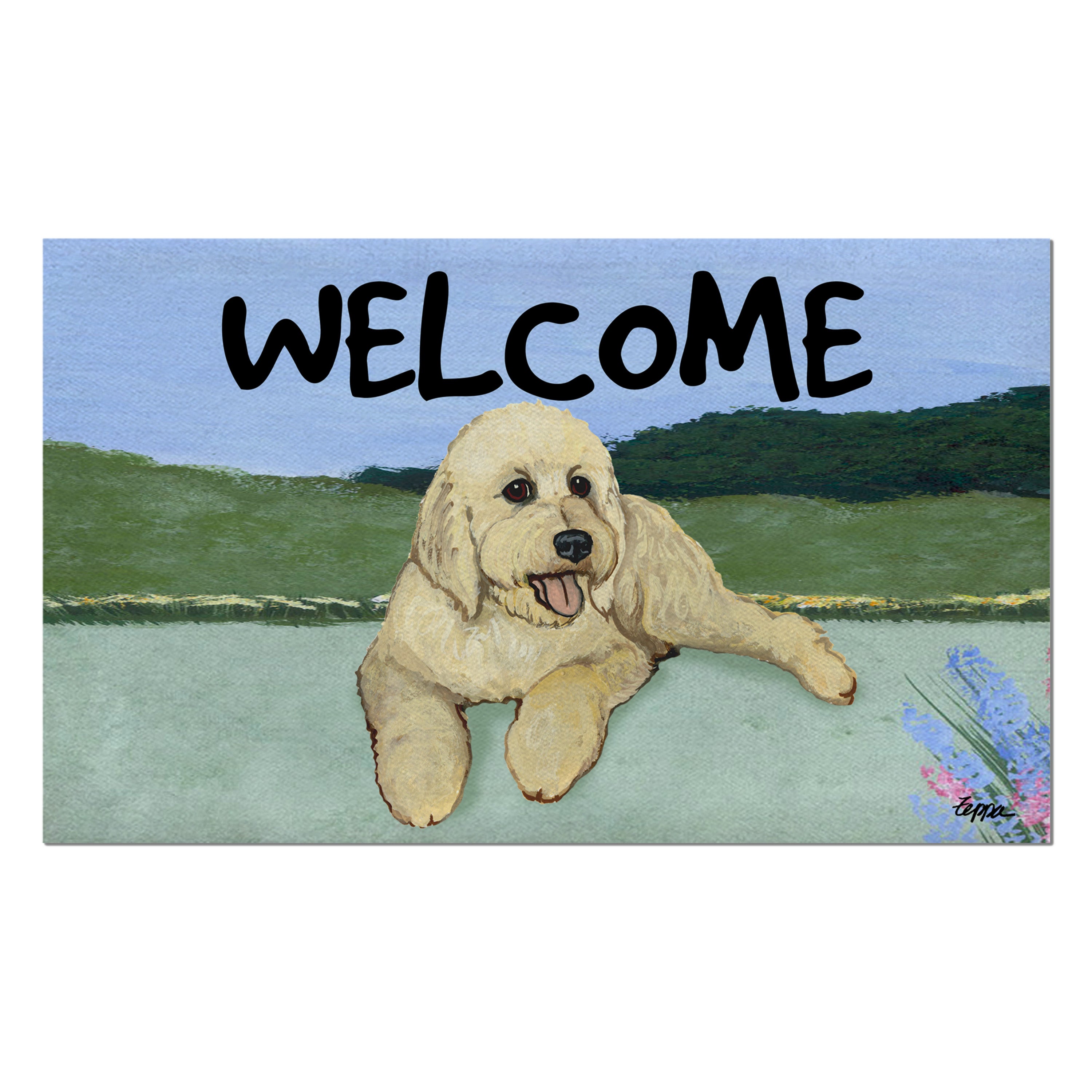 Golden-Labra Doodle Welcome Mat