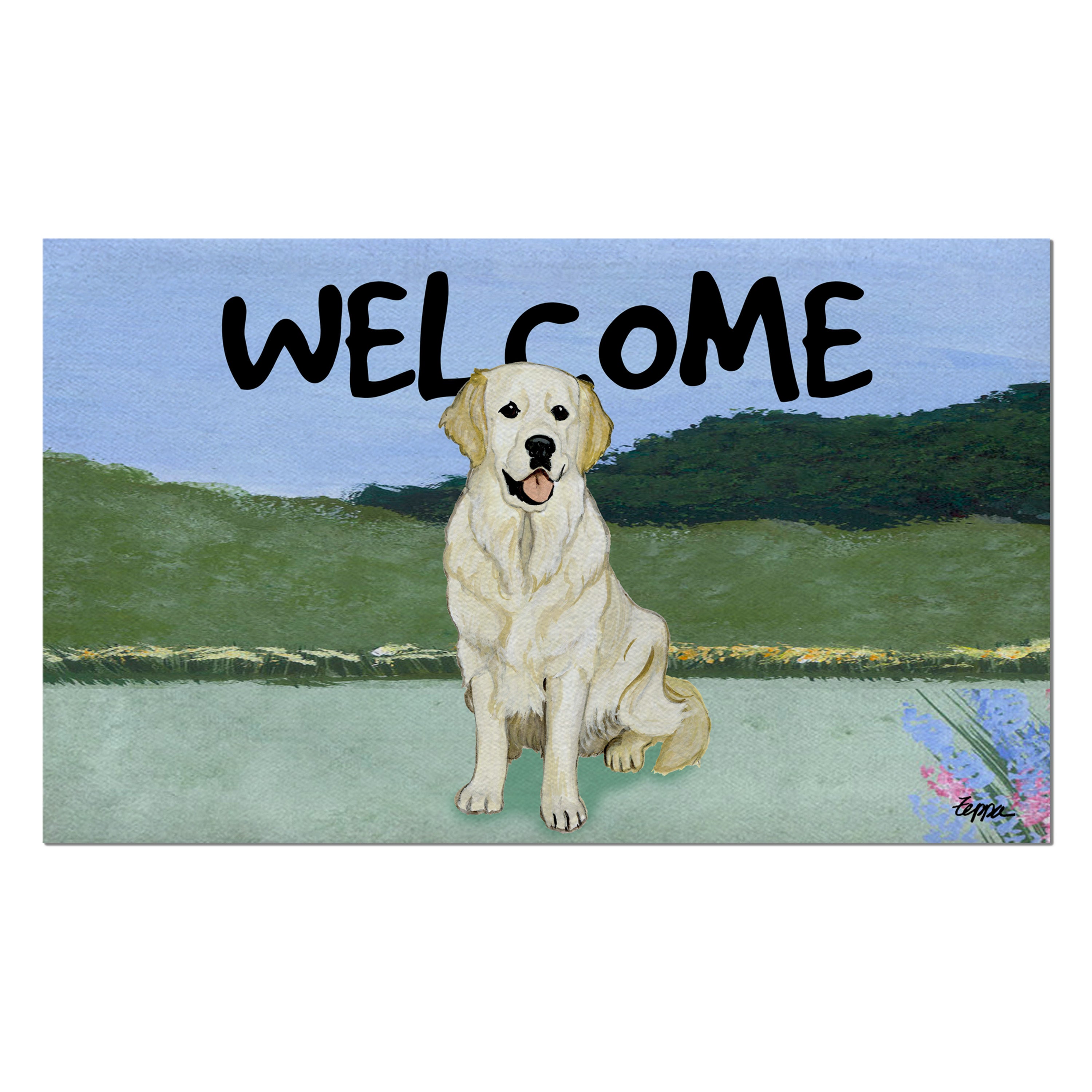 Golden Retriever Welcome Mat