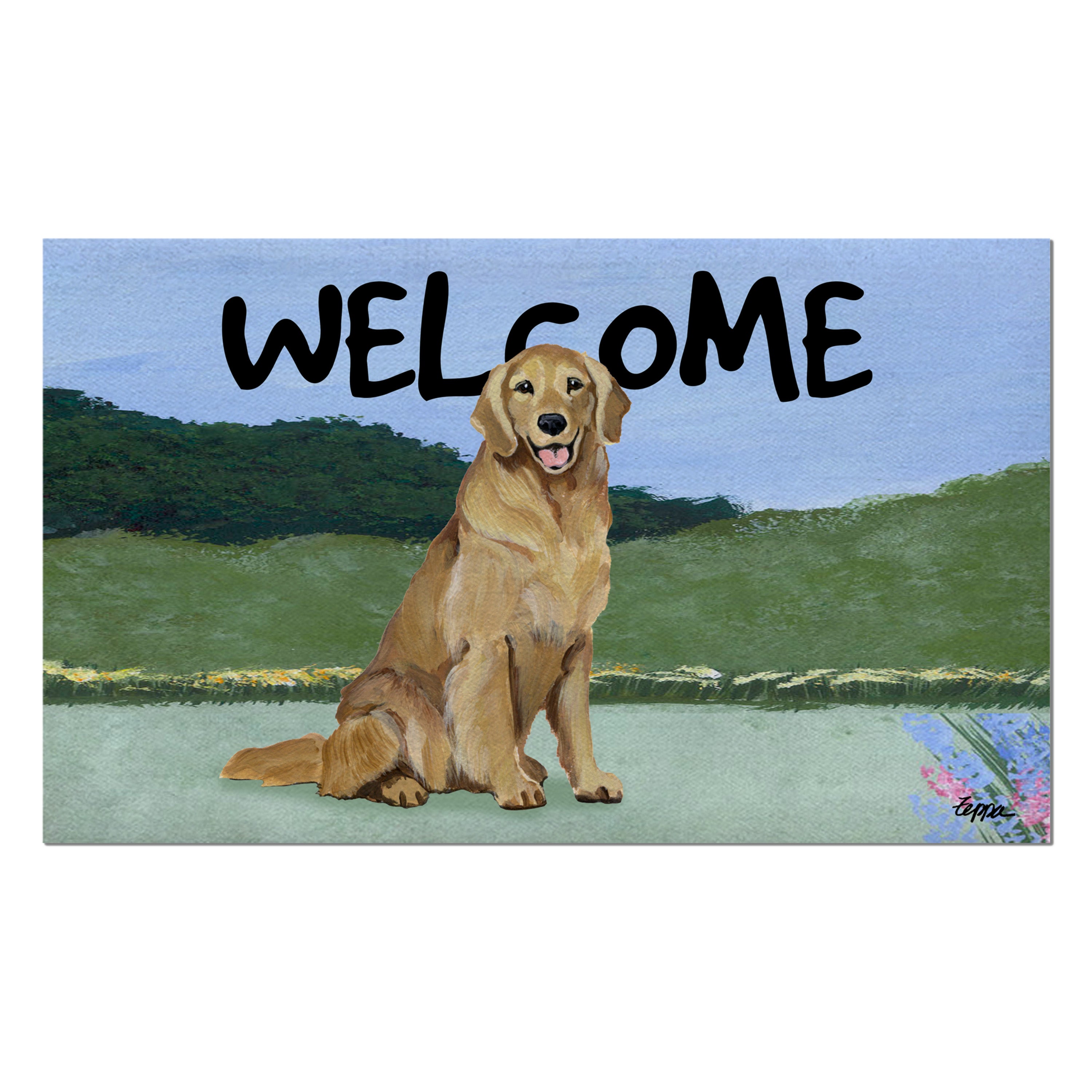 Golden Retriever Welcome Mat