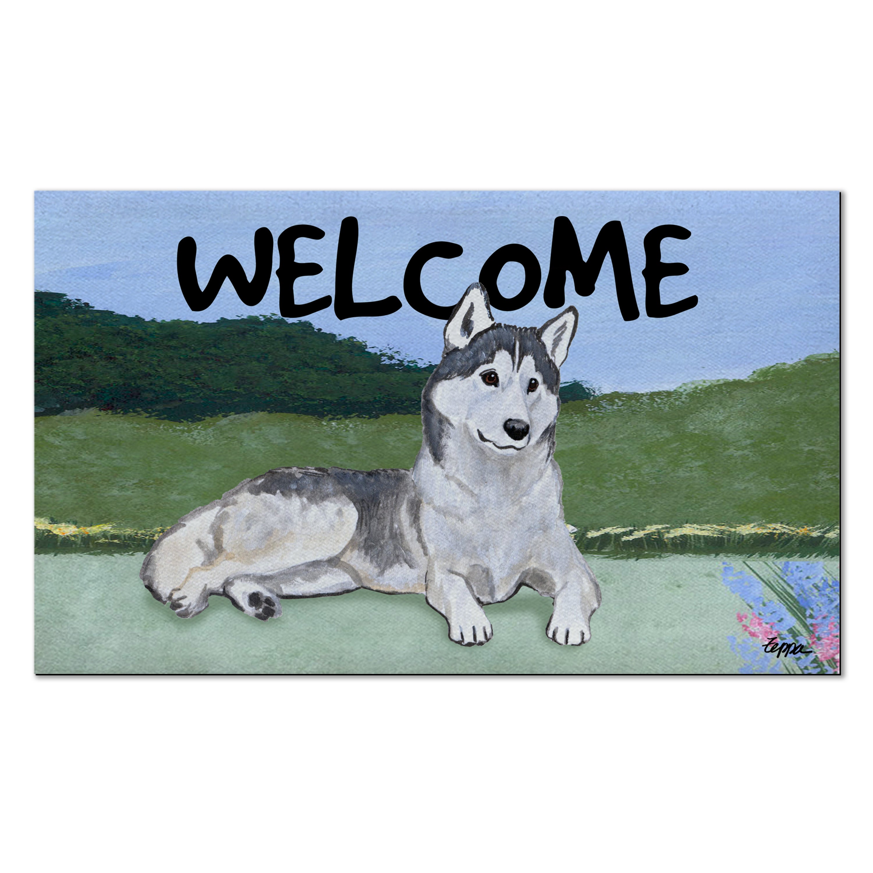 Siberian Husky Welcome Mat