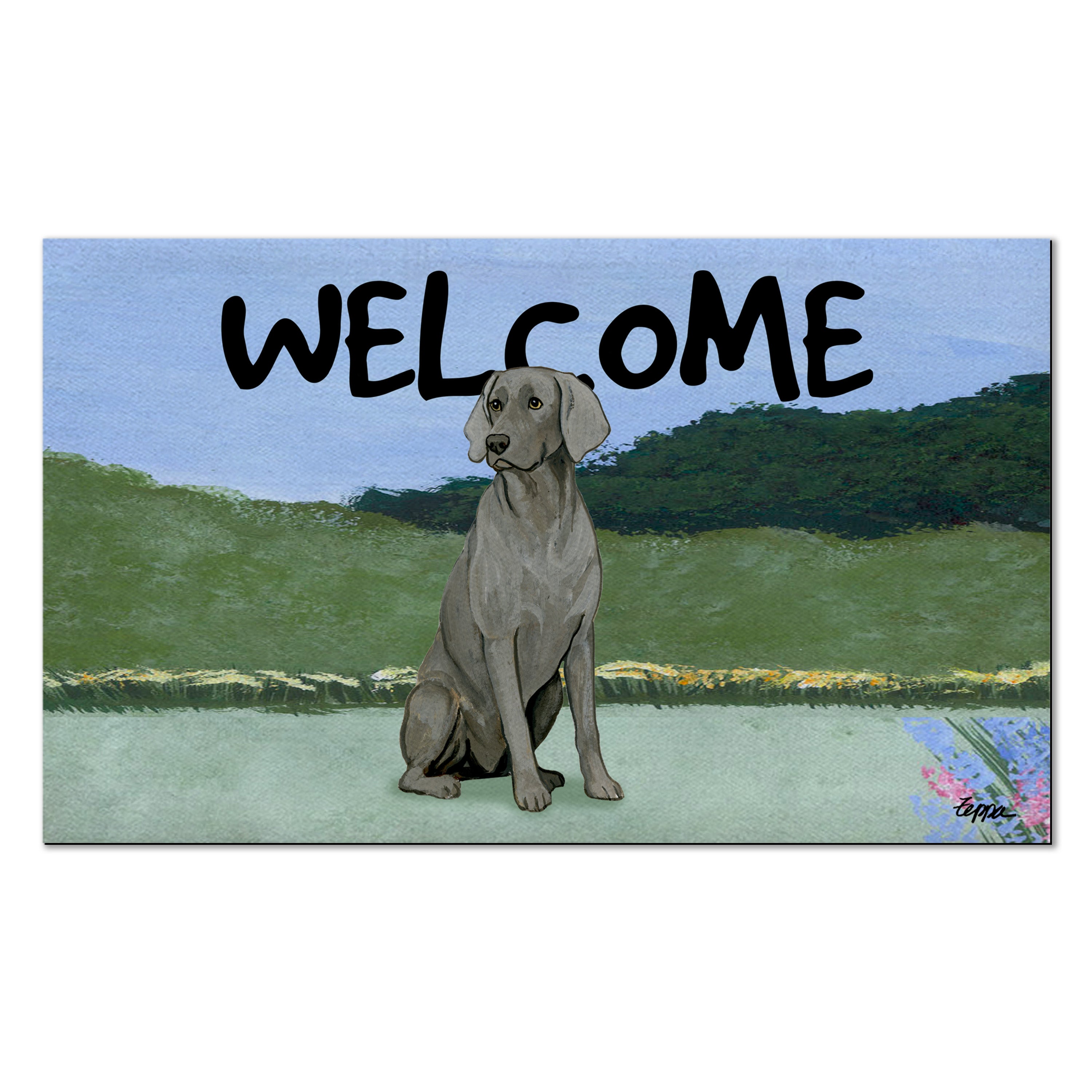 Weimaraner Sitting Welcome Mat