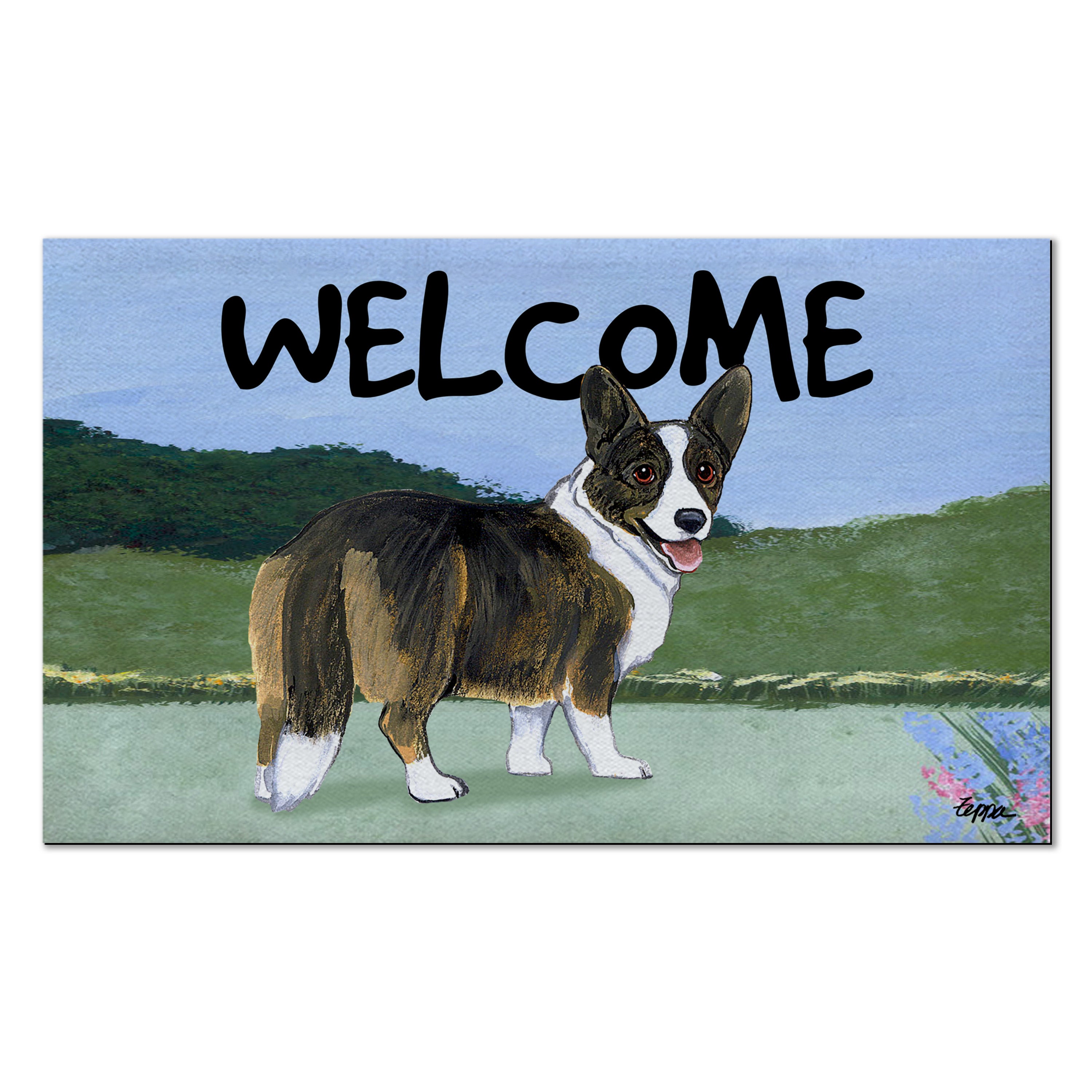 Welsh Corgi Cardigan    Welcome Mat
