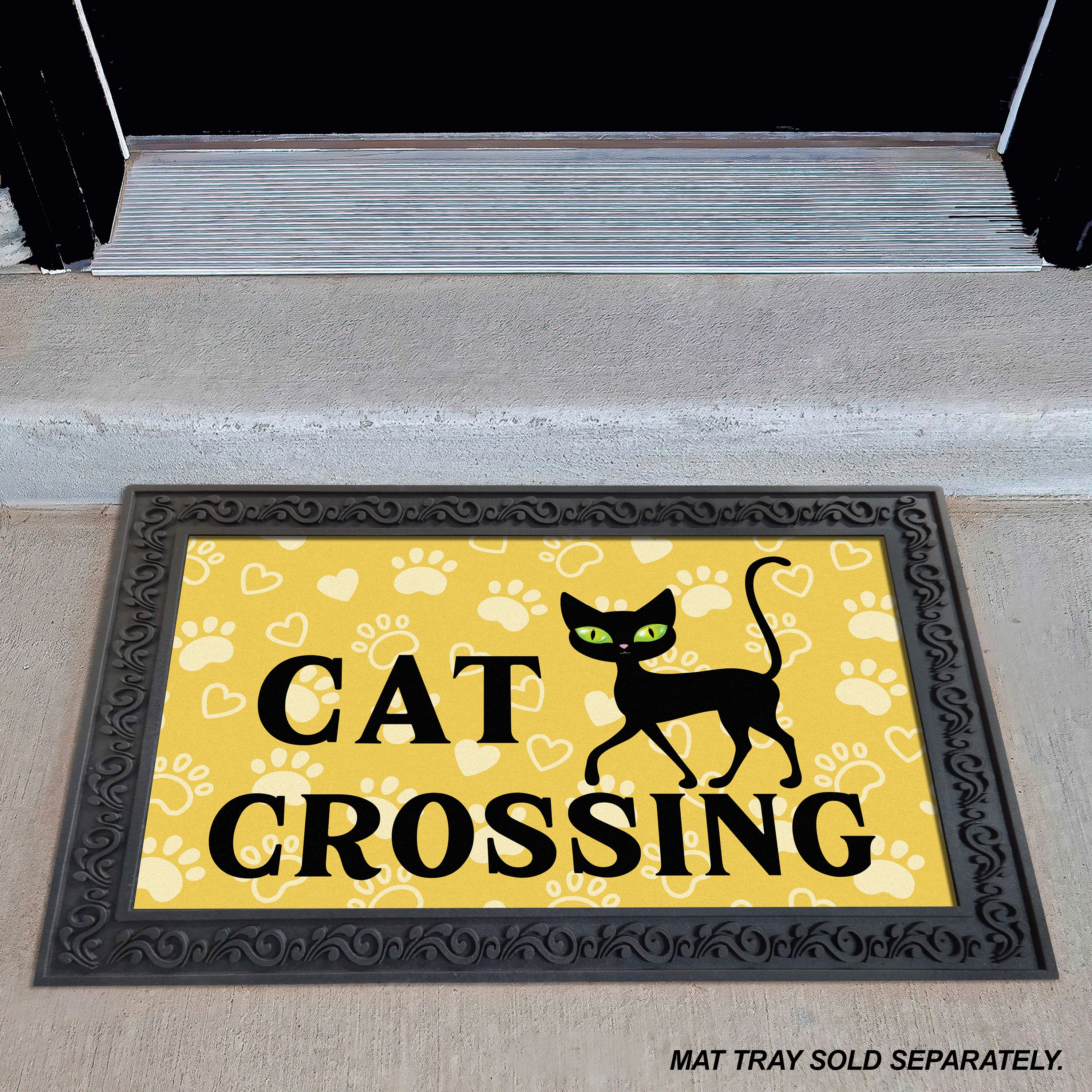 Cat Crossing Welcome Mat