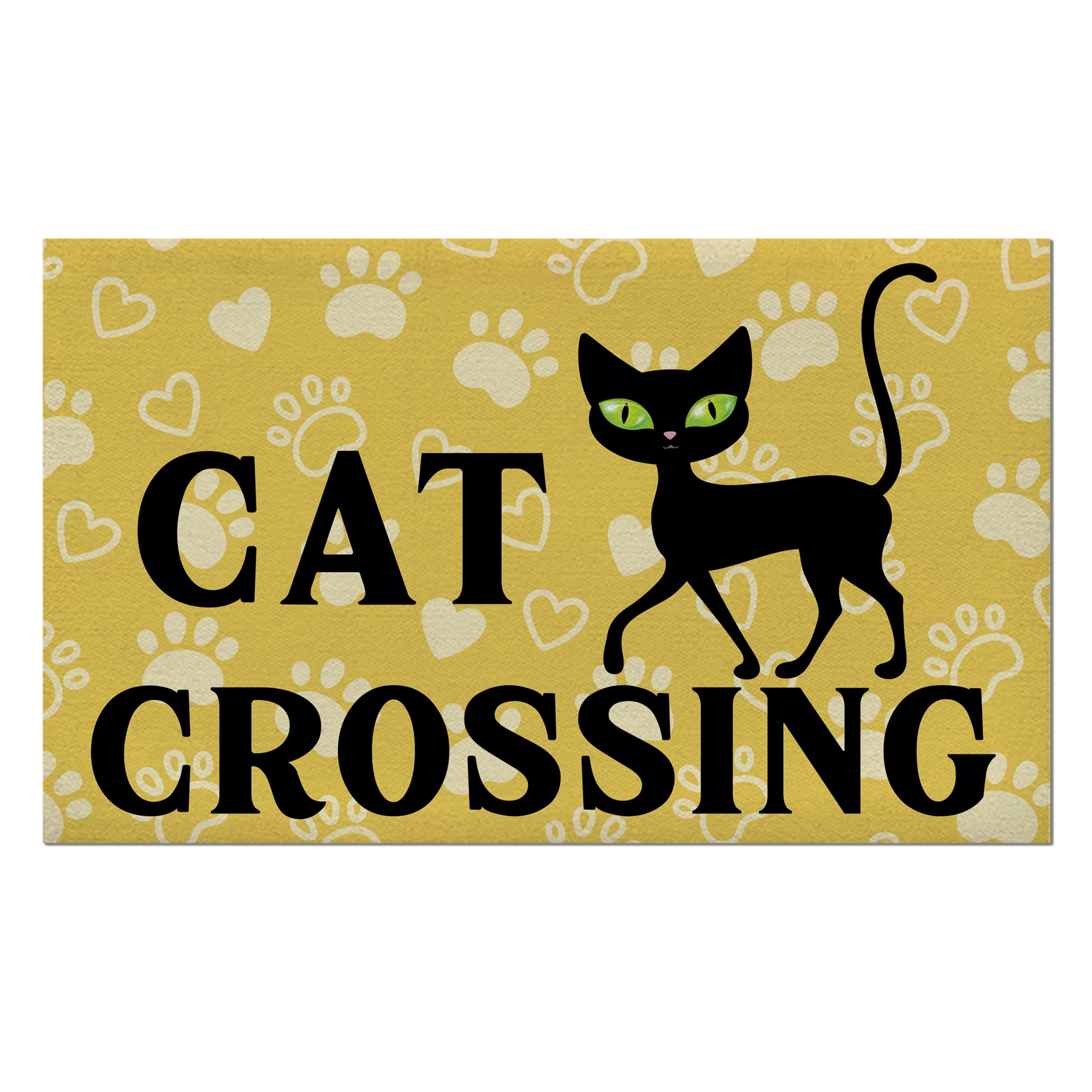 Cat Crossing Welcome Mat