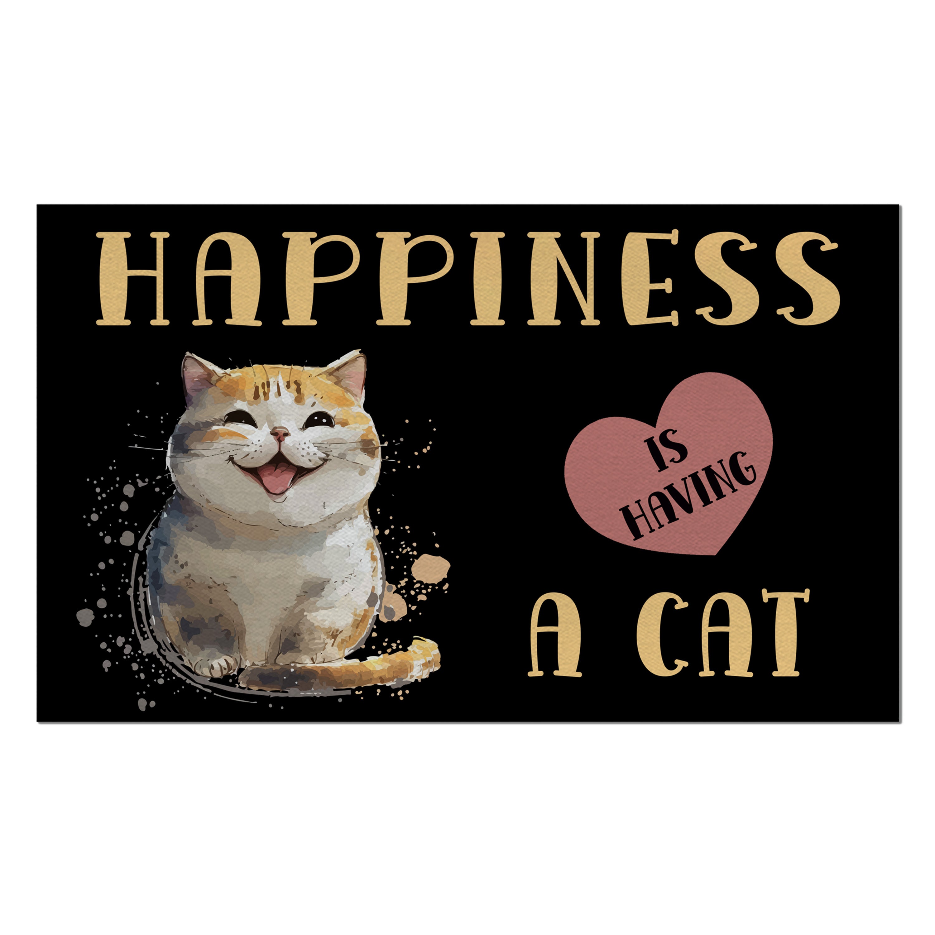 Happiness Cat Welcome Mat-