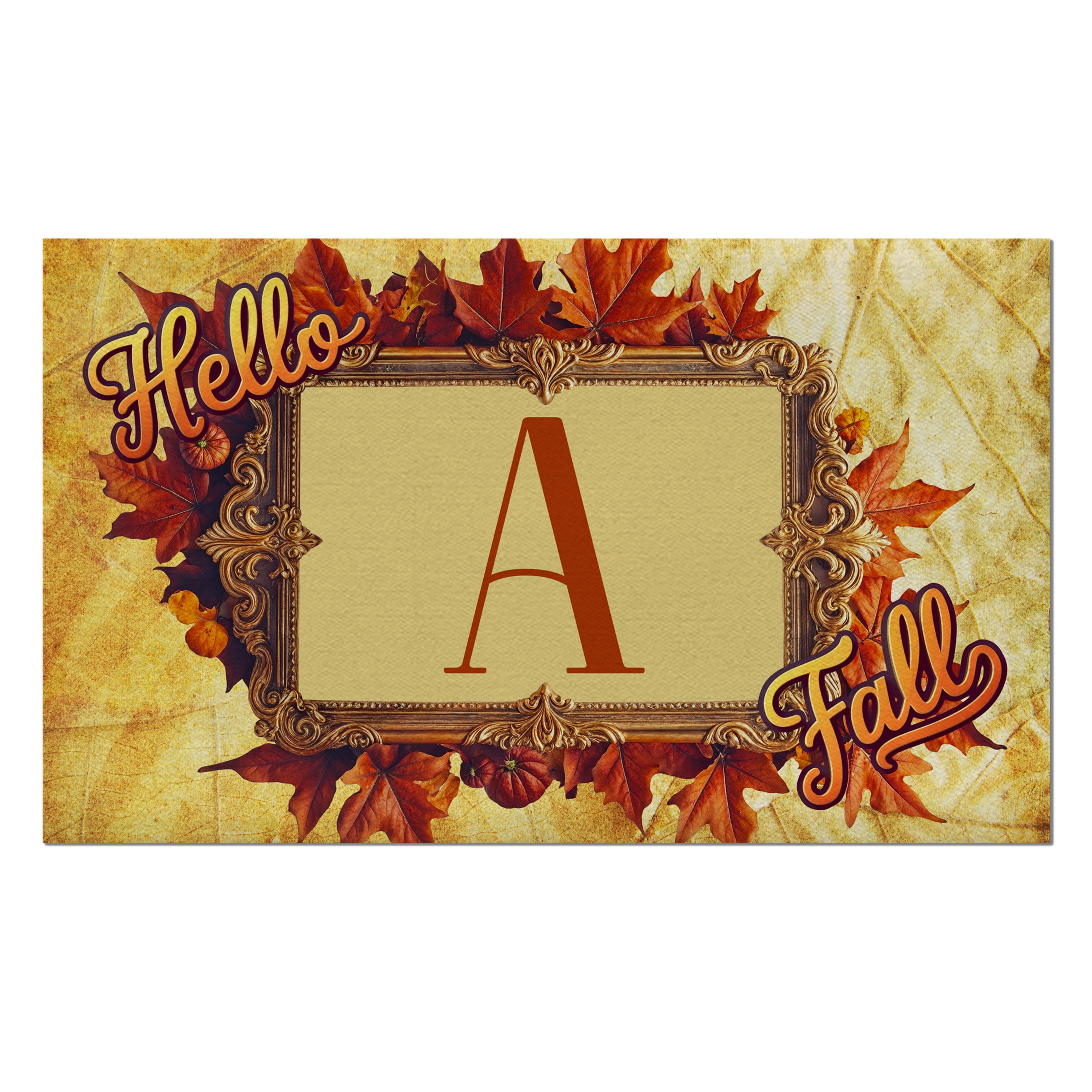 Fall, Hello Fall, Monogram, Welcome Mat